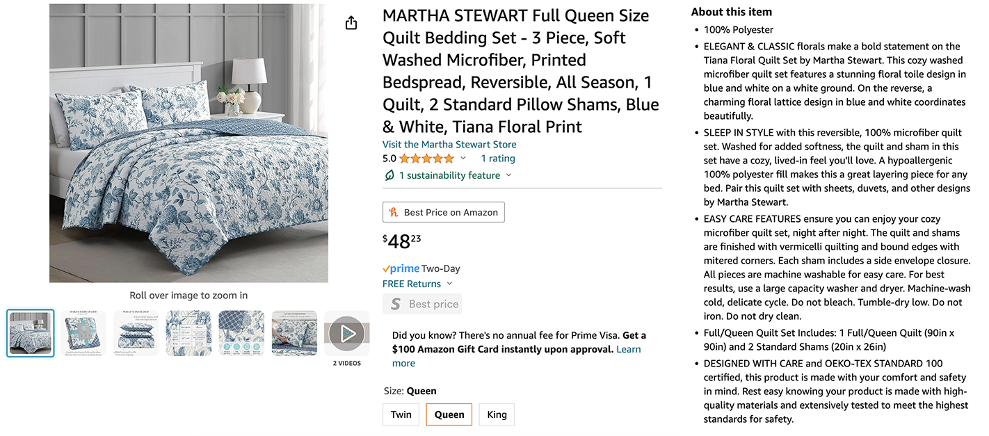 Amazon - Martha Stewart SEO product description