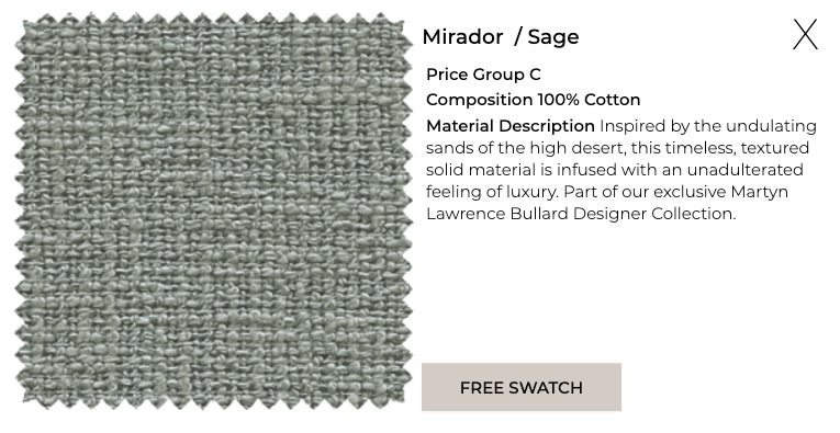 Martyn Lawrence Bullard Collection - Material Name, Color & Description - Mirador, Sage