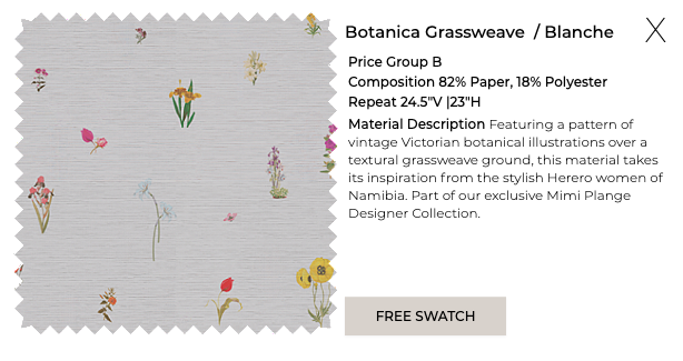 Material Name, Color & Description - Botanica Grassweave, Blanche