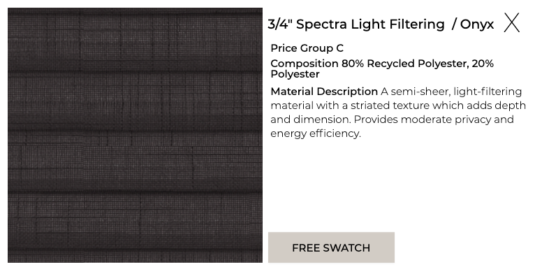 Cellular Shades Collection - Material Name, Color & Description