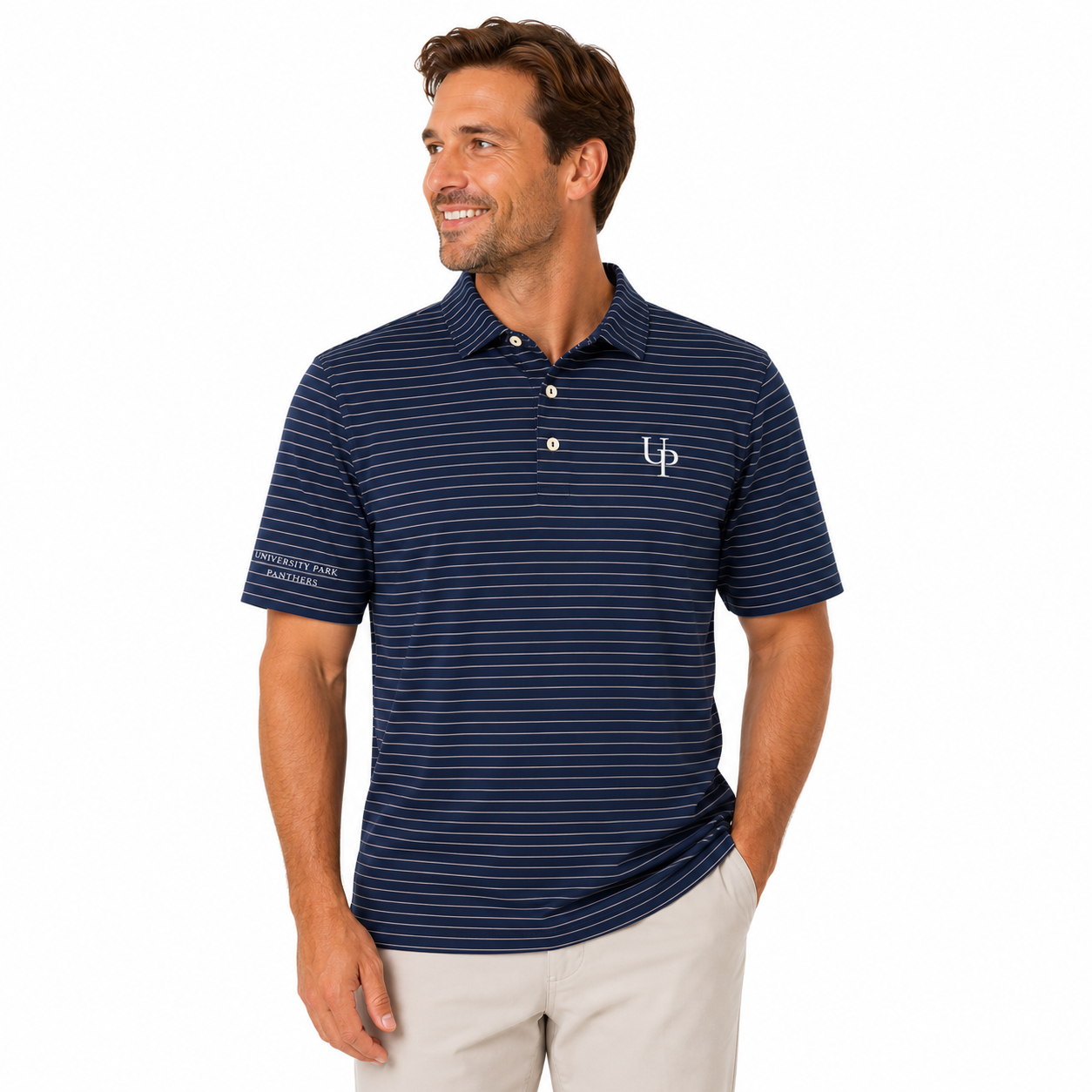 SS_Peter Millar Men's Oaks Performance Jersey Polo - UP Panthers (Navy)