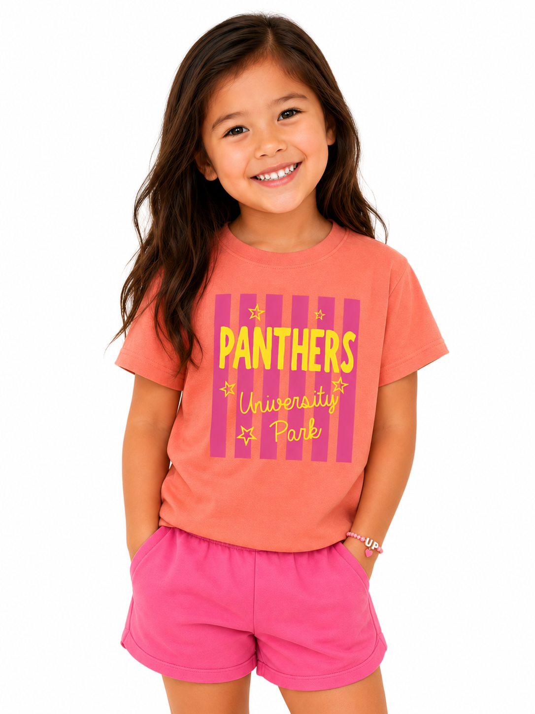 SS_Comfort Colors Youth Tee - Panthers Stripe - (Terracotta)