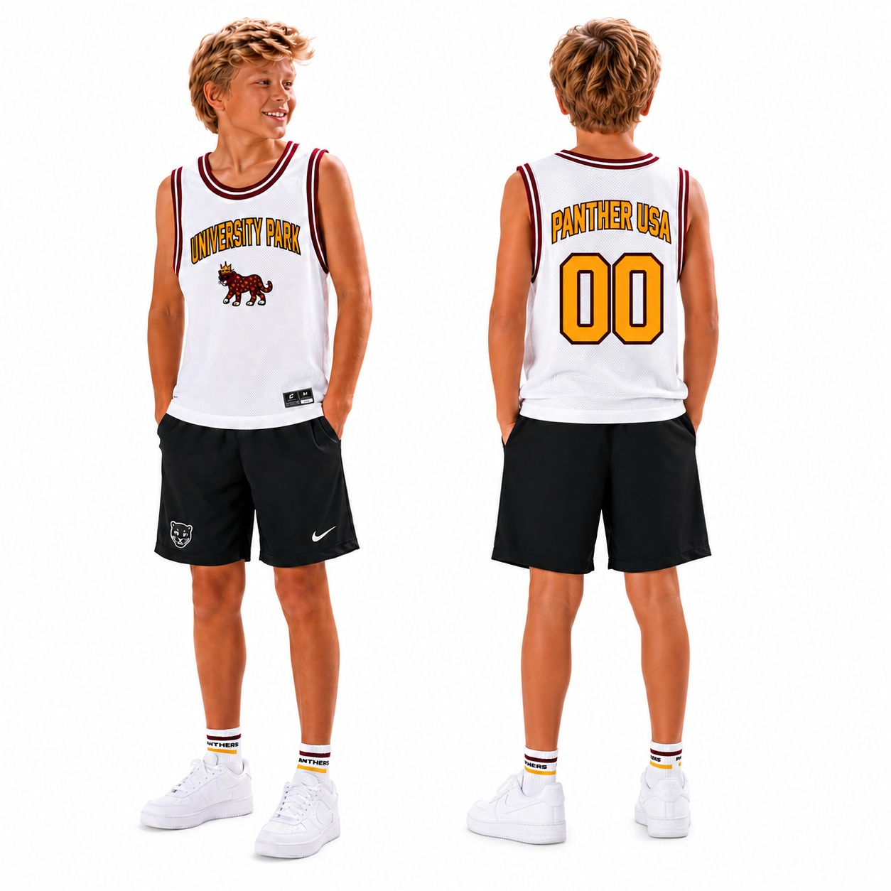 SS_Champro Youth Basketball Jersey - Panther USA (White)