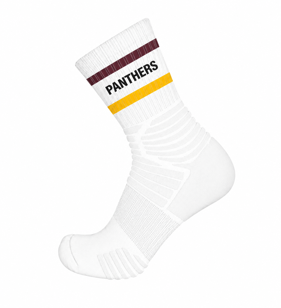 SS_TCK Crew Socks - Panthers (Maroon/Gold Stripe)