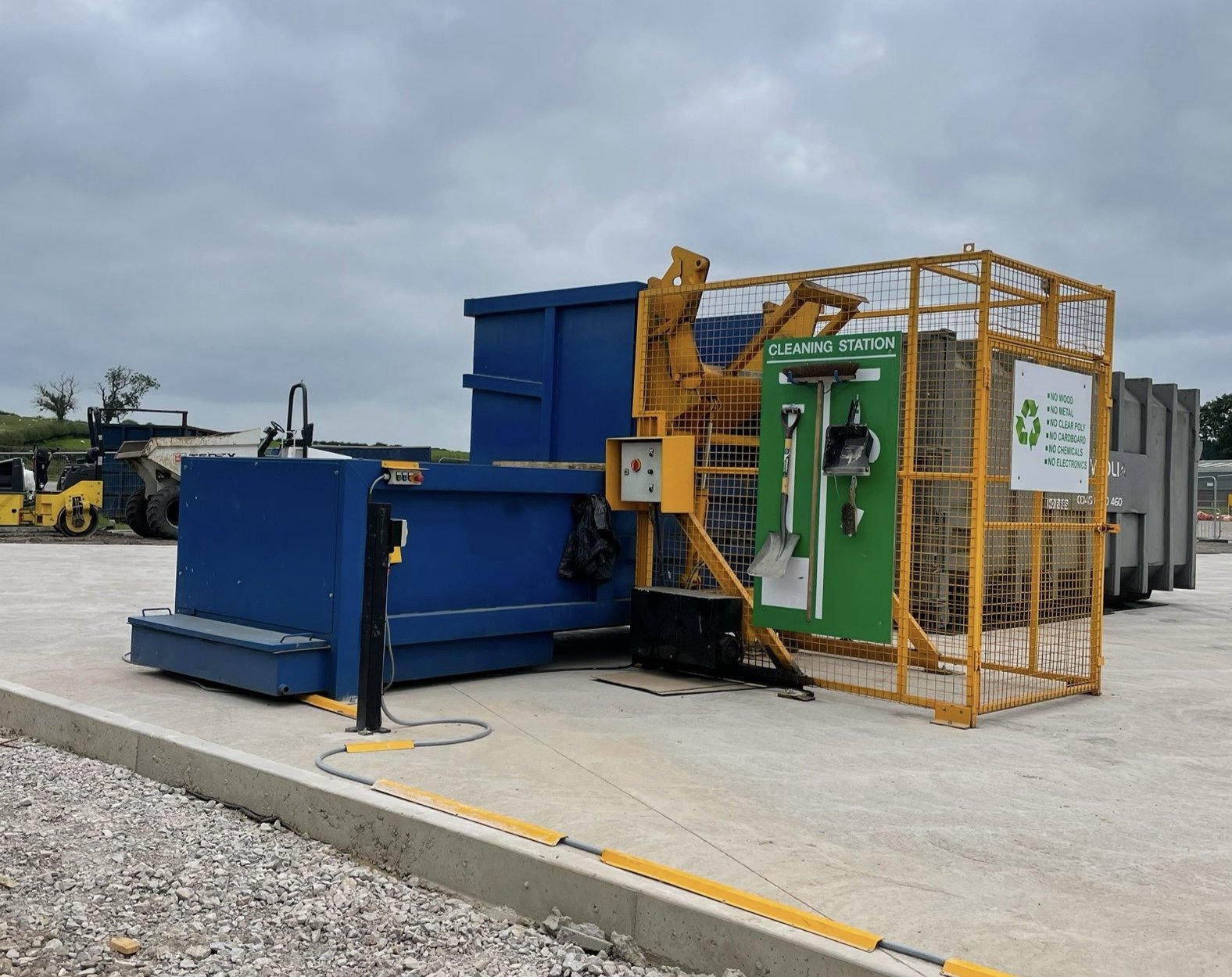 a static compactor installed at a new site