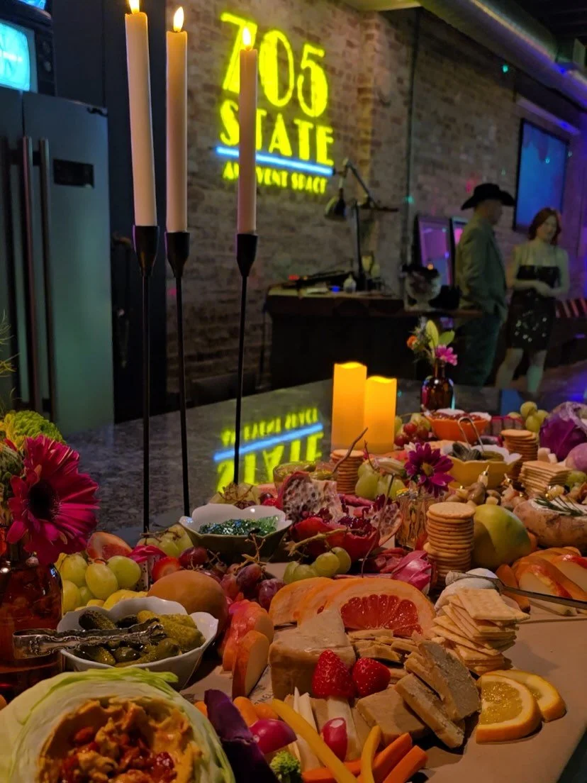 Daisy and Norah had the opportunity to cater a private dinner party at an awesome location in Bristol - @705state 
The dynamic duo served Stormbrew&rsquo;s classic grazing board with tons of local veg, a seasonal harvest salad, delicious butternut so