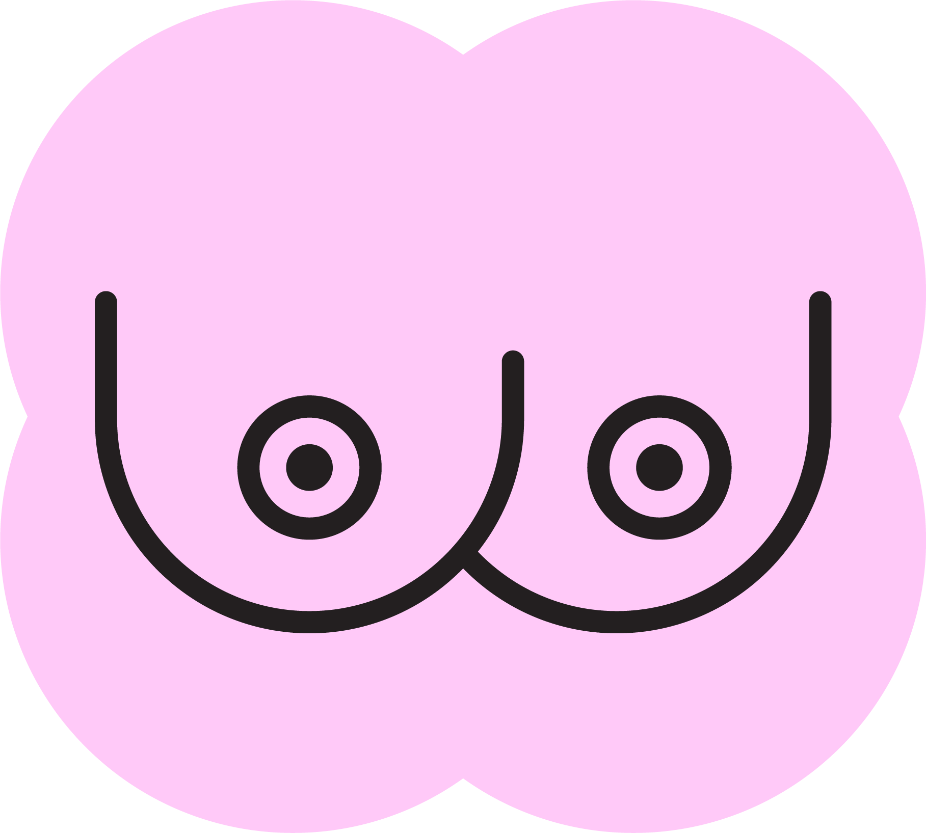 Breasts illustration for breastfeeding