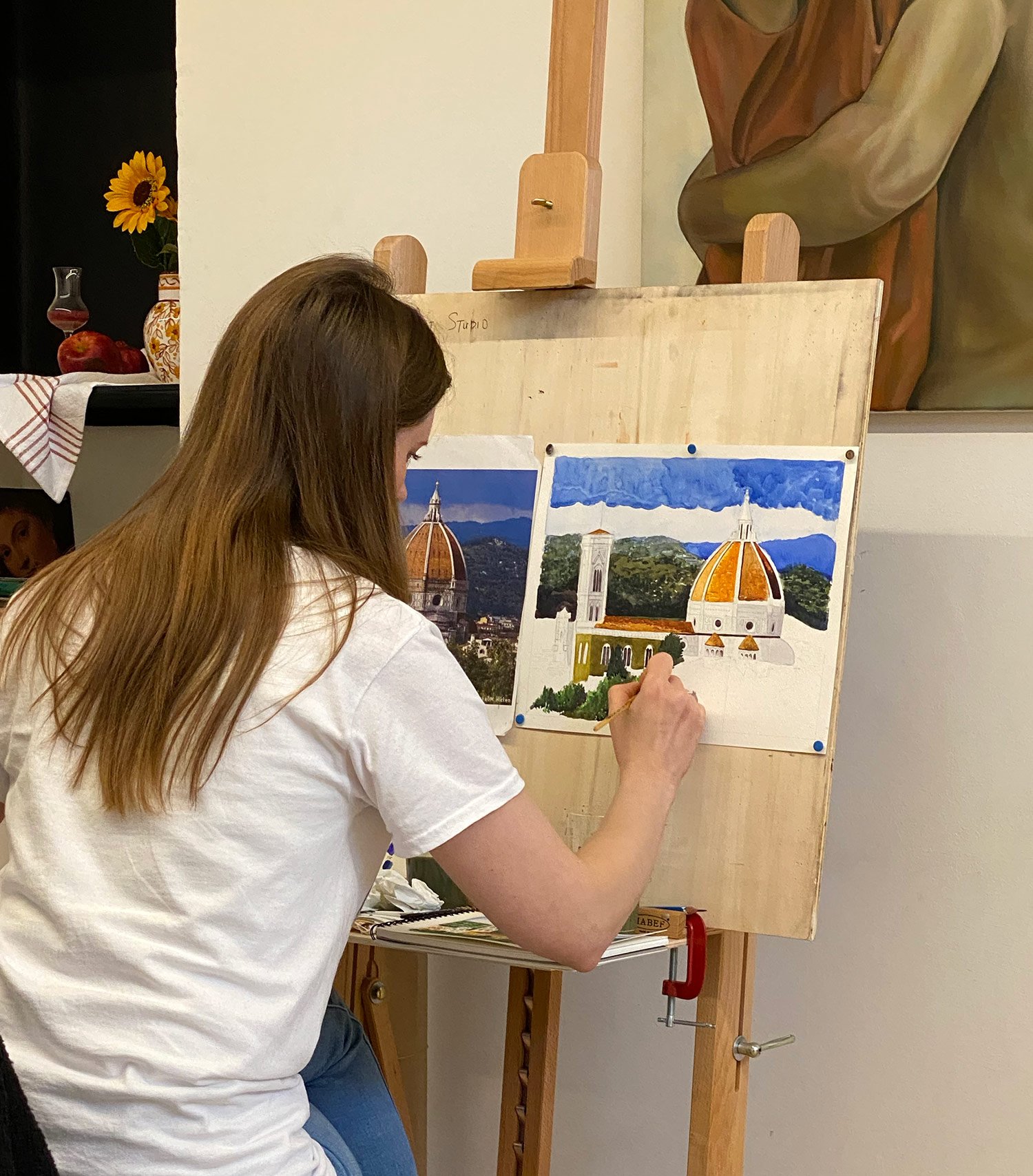 Imparare le tecniche dell'acquerello, Firenze Cityscape, studiare arte in Italia 