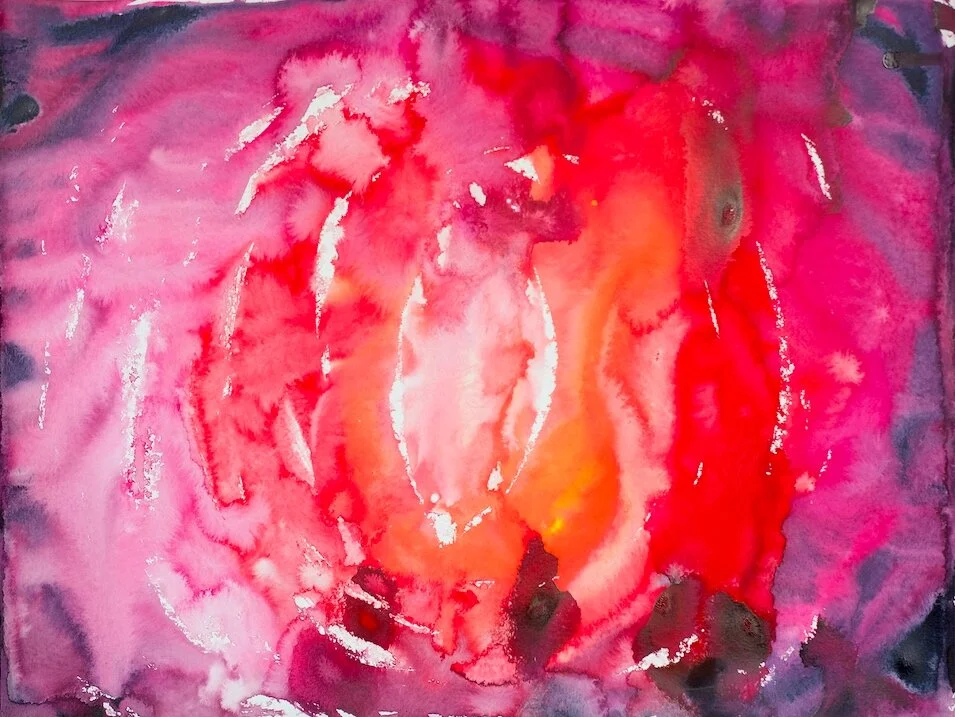 Abstract Vagina Red18” x 24” ink on pape