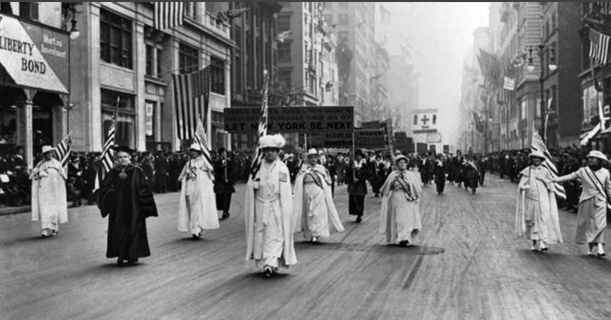 October 23, 1915, the largest suffrage parade, reportedly five miles long with over 20,000 women and their male allies marched in New York to demand women&rsquo;s right to vote.  https://time.com/4081629/suffrage-parade-1915/

#Vote2020 #SheVote