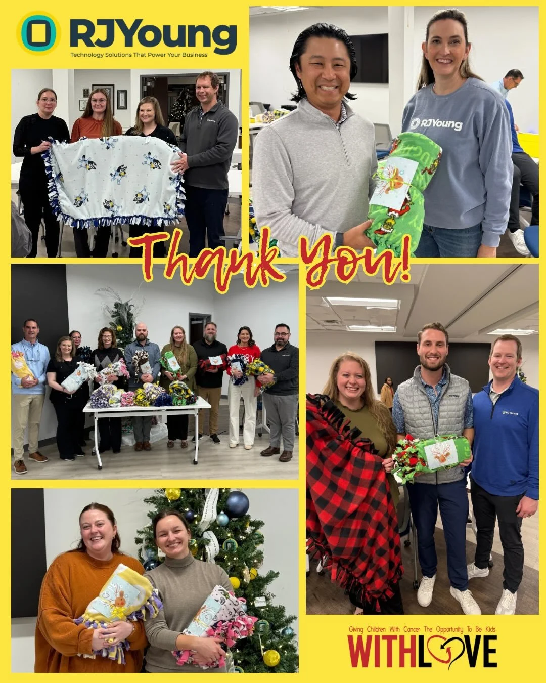 Thank You, @rjyoungco 🫶

For helping us create H💛PE for the Holidays with your giveback day! We had so much fun making hand-tied blankets with your Nashville team to be delivered to local children with cancer for Christmas 🎄

These are more than j