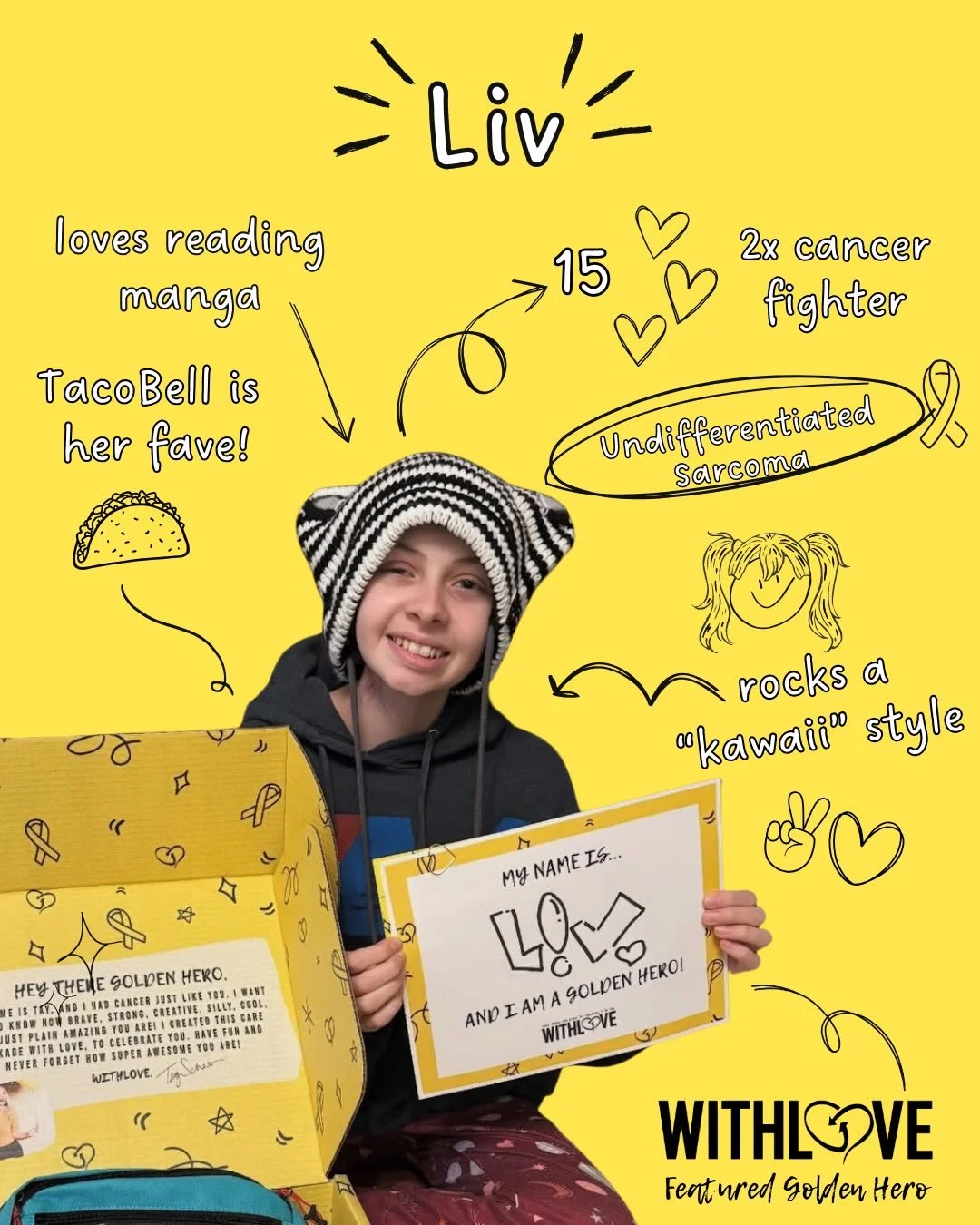 URGENT PRAYER REQUEST: LIV 💛

Liv is a beautiful 15-year-old with the bravest heart and the sweetest spirit. She was first diagnosed with Undifferentiated Sarcoma in March 2021. After treatment and tumor removal in January 2022, she enjoyed time can
