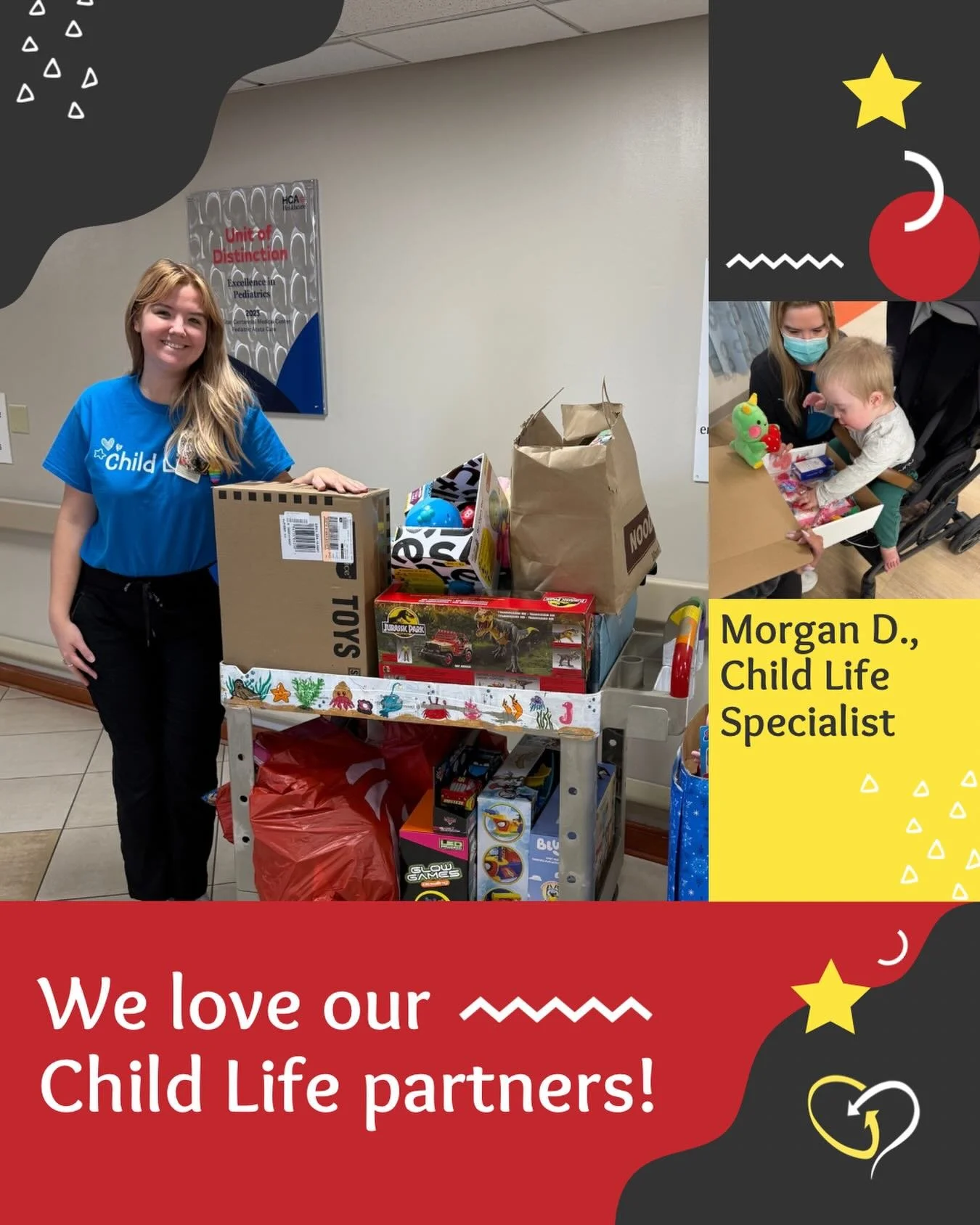 Happy #ChildLifeMonth ❤️

We couldn&rsquo;t close out March without honoring the incredible Child Life Specialists, like Morgan here, who bring comfort, care, and much needed moments of normalcy to families facing the unimaginable. 

Utilizing therap