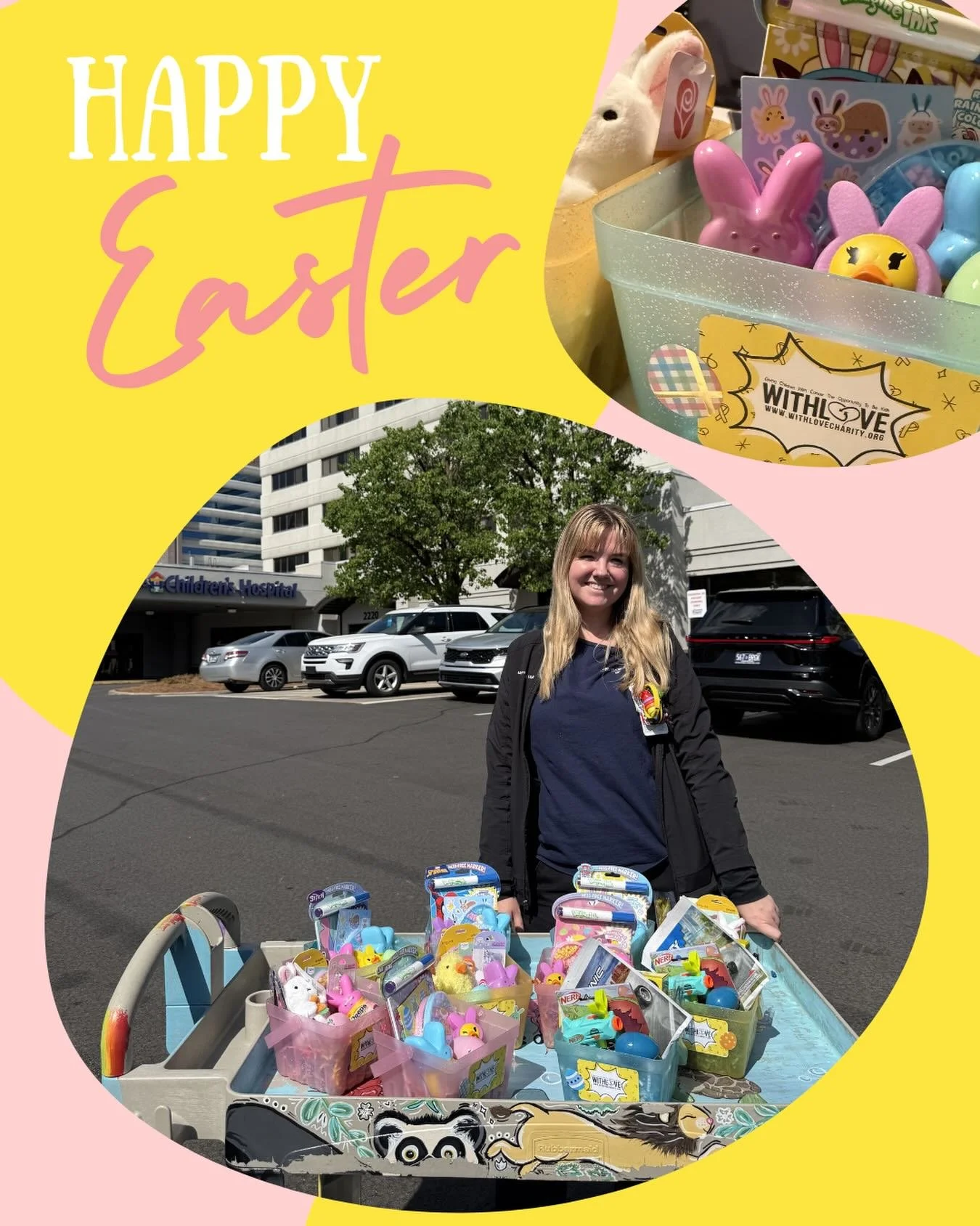 Happy Easter 💛 

We HOPe you have an egg-celent Sunday filled #withlove and joy 🐰 thank you to those who sponsored Bunny Baskets for our friends @tristarchildrenshospital 🧺💕 

#happyeaster #givehope #childhoodcancerawareness #nashville