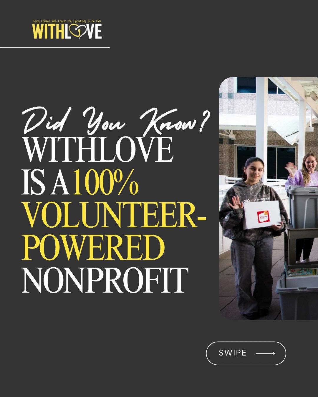 It takes a village 💛

And ours is powered by volunteers 💯

Because of you, we deliver hope, joy, and moments that matter most #withlove 

#volunteermonth #childhoodcancer #charity #nashville