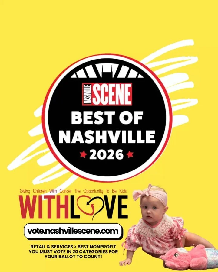 NASHVILLE, WE NEED YOUR VOTE! 🗳️

It&rsquo;s time to vote for @nashvillescene Best of Nashville!

✨ VOTE WITHLOVE CHARITY ✨

For 14 years, our mission has been rooted in one simple belief: children battling cancer deserve every opportunity to experi