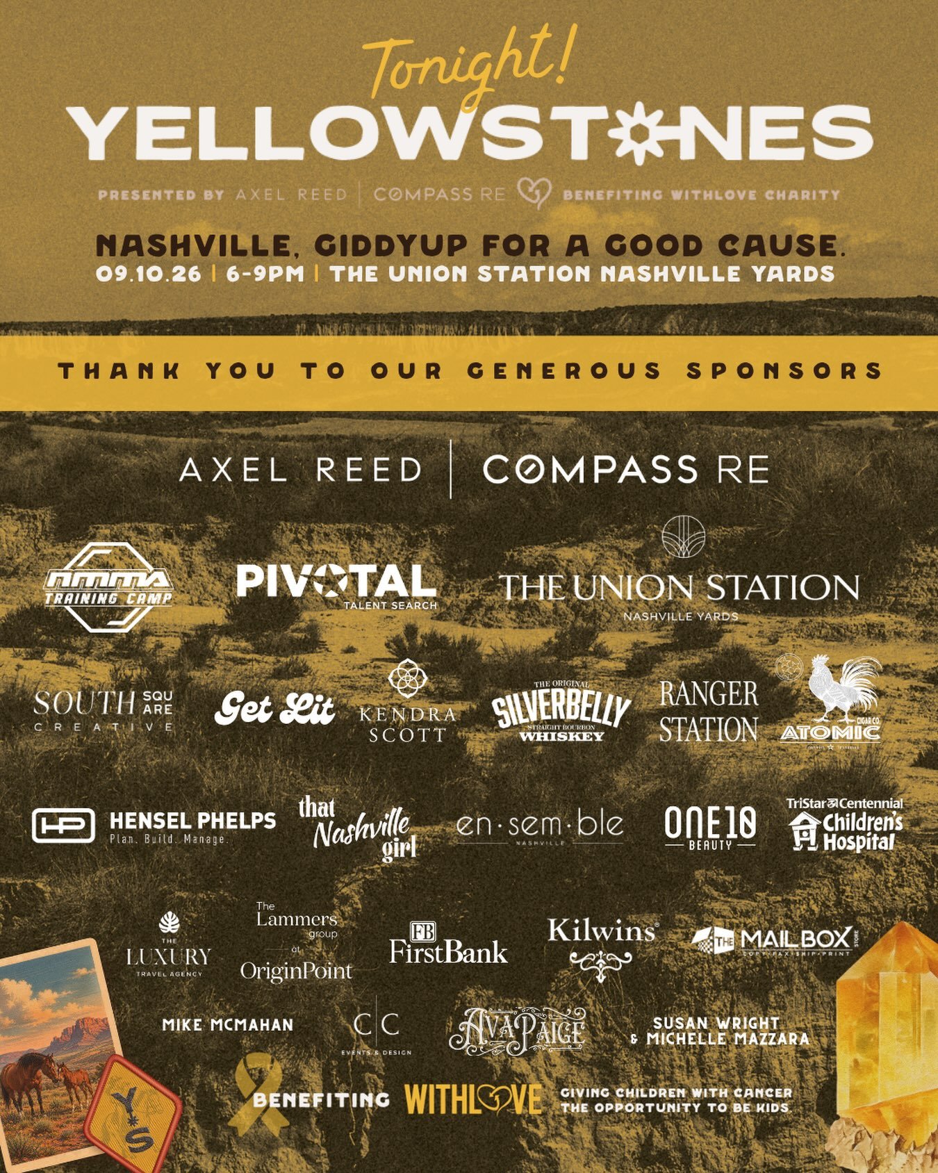 T🤠NIGHT!

We are so ready to giddyup for a good cause tonight 💛🎗️ See y&rsquo;all @unionstationnashville 

Who&rsquo;s coming?!