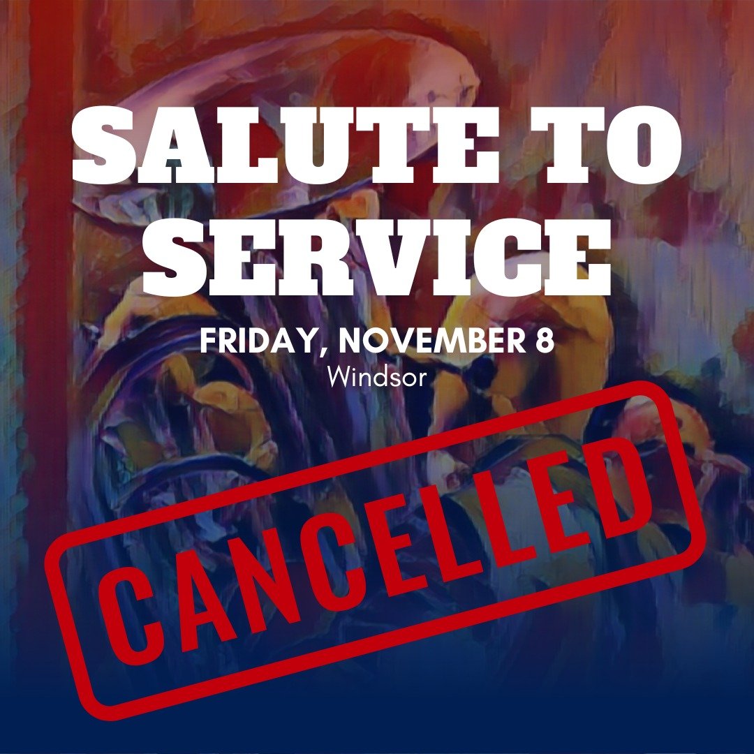 Given the current road conditions and predictions of greater snowfall, in an abundance of caution for your safety and the safety of our musicians, we feel it prudent to cancel Friday's (tonight's) Salute to Service in Windsor, CO. 

The performance o