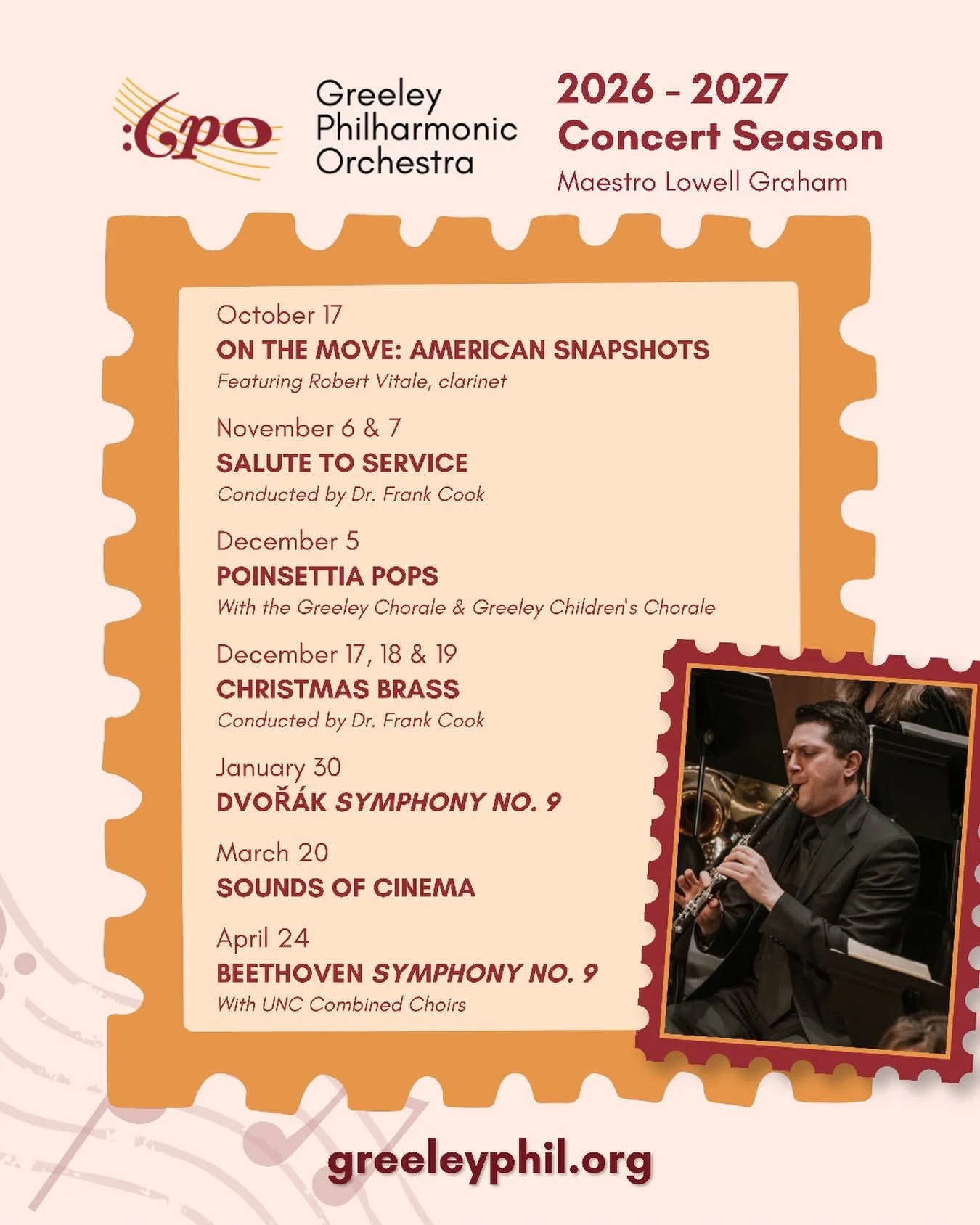 Some performances entertain you. Others stay with you. 🎶

The 2026&ndash;2027 Greeley Philharmonic season is here, bringing unforgettable live music and moments that bring our community together.

Become a season subscriber for the best value, exclu