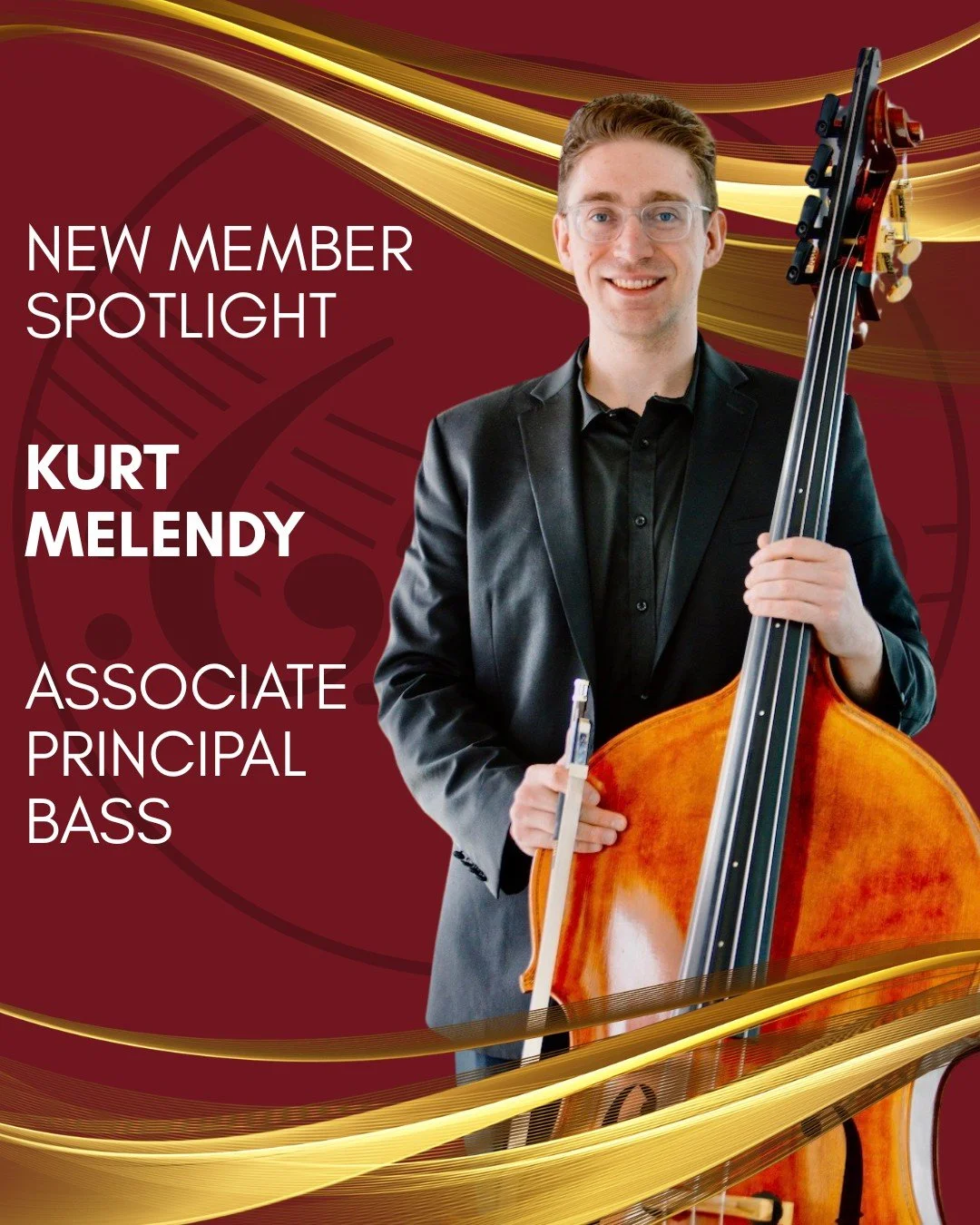 Join us in welcoming Dr. Kurt Melendy to the Greeley Philharmonic Orchestra as our associate principal bassist!
Dr. Kurt Melendy is the Lecturer of Classical Double Bass at the University of Wyoming. He earned his Doctor of Musical Arts from the Univ