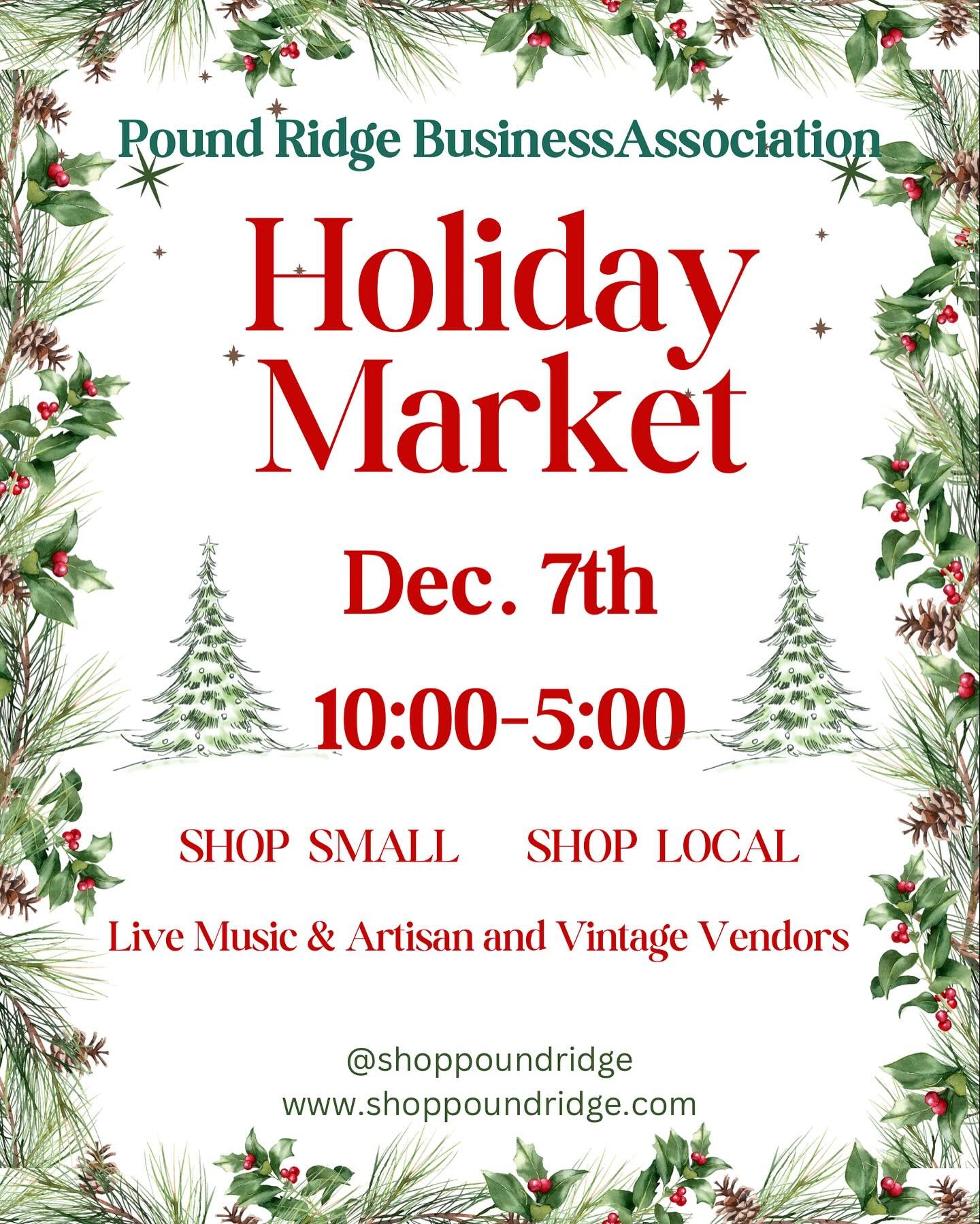 20 Days until Christmas! But Saturday you can stroll into Pound Ridge and visit our 20 amazing Vendors that will be setting up their wares. Shop small and local this holiday season. Pop by and see all the goodies at The Cottage and Oh, Baby. 914-763-