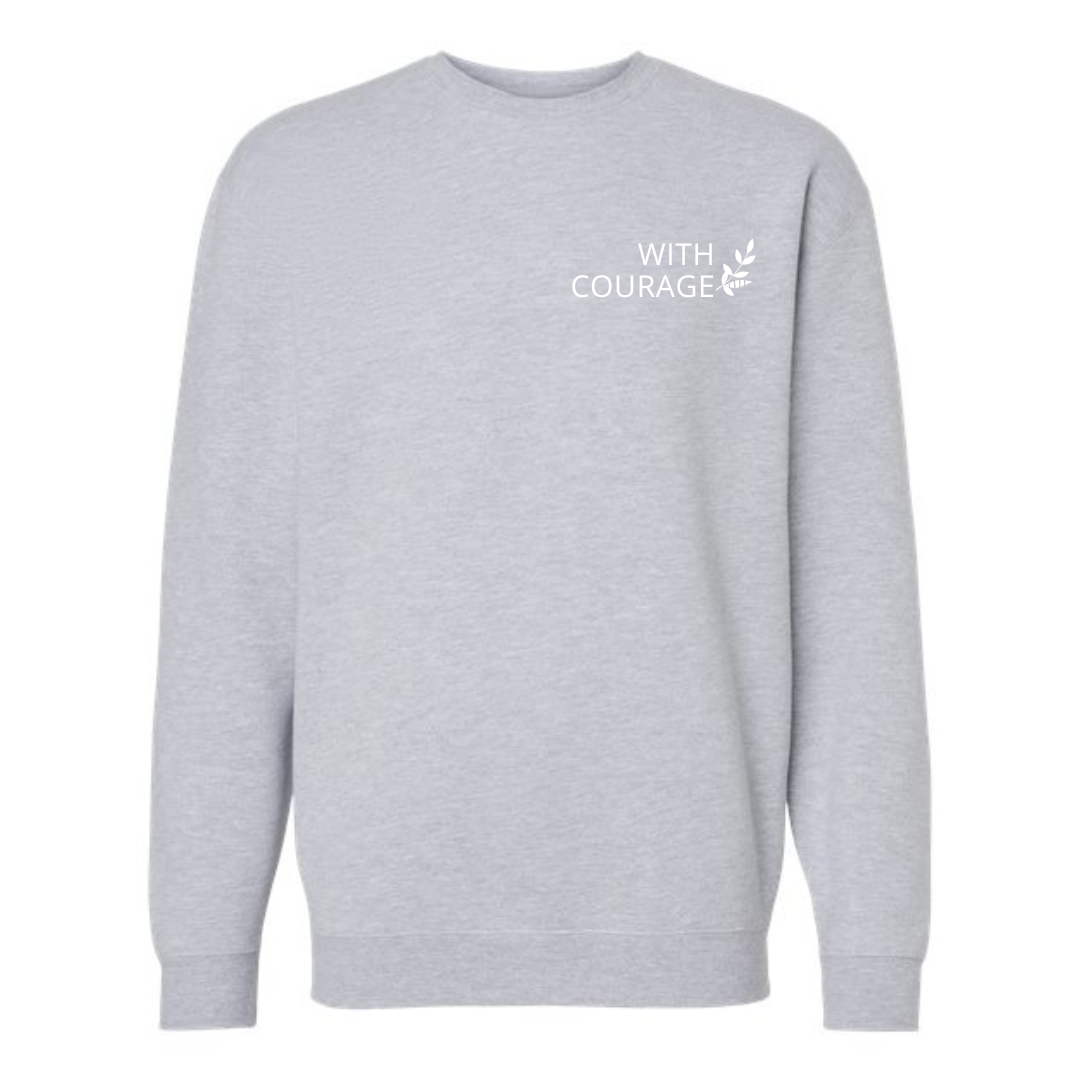 Unisex Gray Crewneck white logo.png