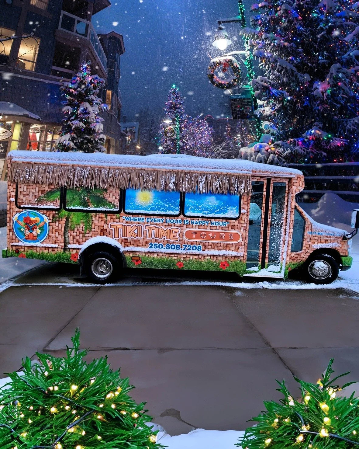 Not too late to make your holiday party unforgettable! 🎉🎄
There&rsquo;s still time to book the Tiki Bus for your Christmas party, holiday events, or New Year&rsquo;s Eve ride home. Available in Kelowna and Vancouver!
Festive vibes, safe transportat