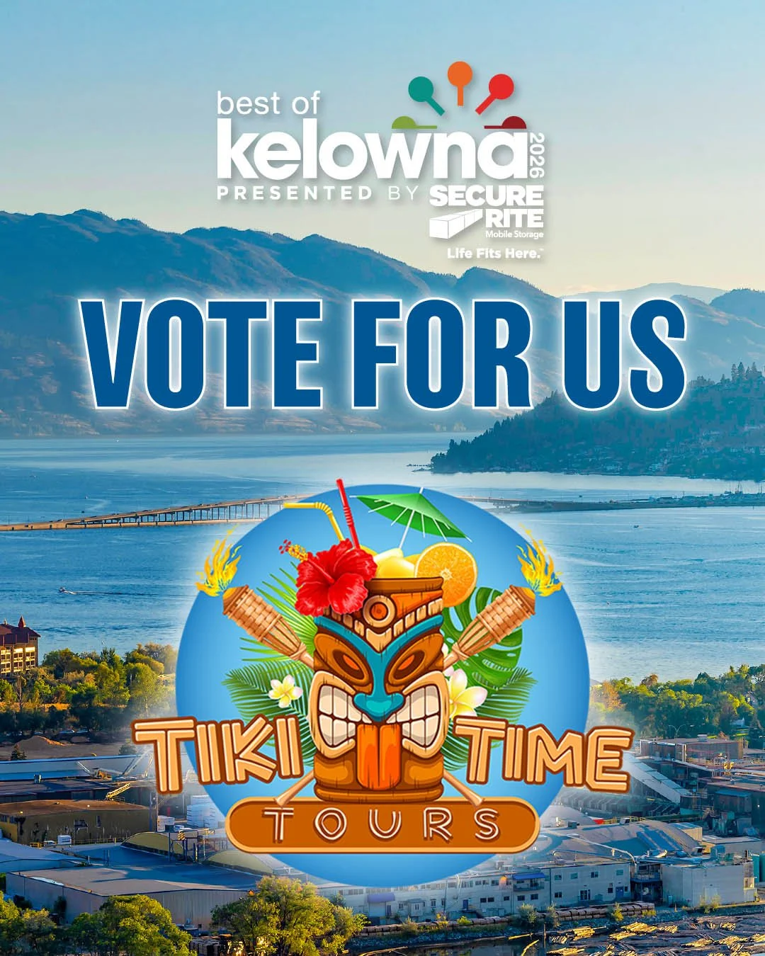Kelowna&hellip; it&rsquo;s that time again. 🗳️
We would love your vote in Best of Kelowna this year!

You can find Tiki Time Tours nominated in:
🍷 Wine Tour Service
🌊 Adventure Tour
📍 Tourist Attraction Inside City Limits
📱 Overall Facebook Page