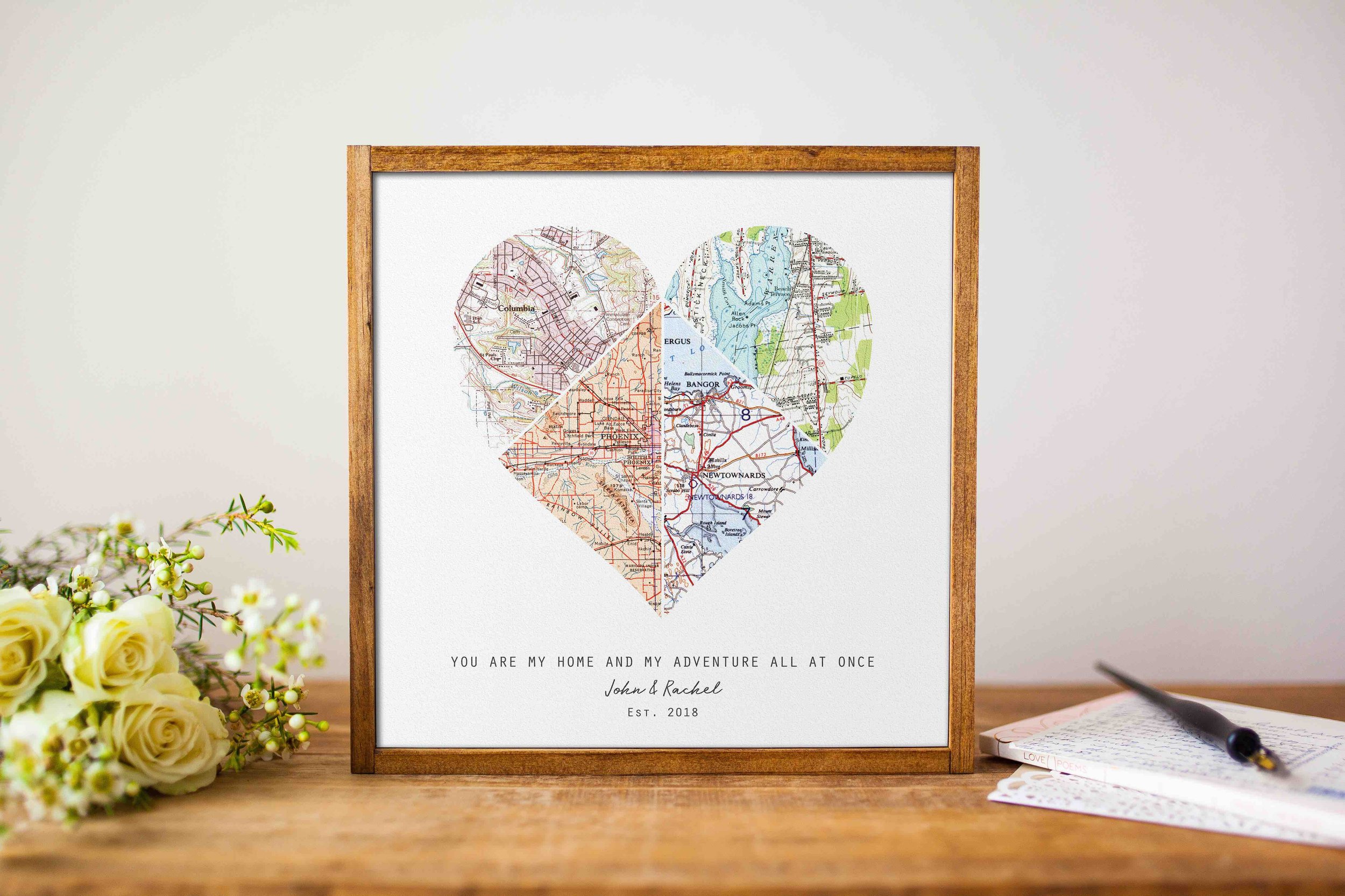 Art  Collectibles Embroidery Engagement Gift For Her Personalized Map  Embroidery Custom Wedding Gift Waterloo County Heart Map Anniversary Gift  for Couple Fiber Arts eolaneee