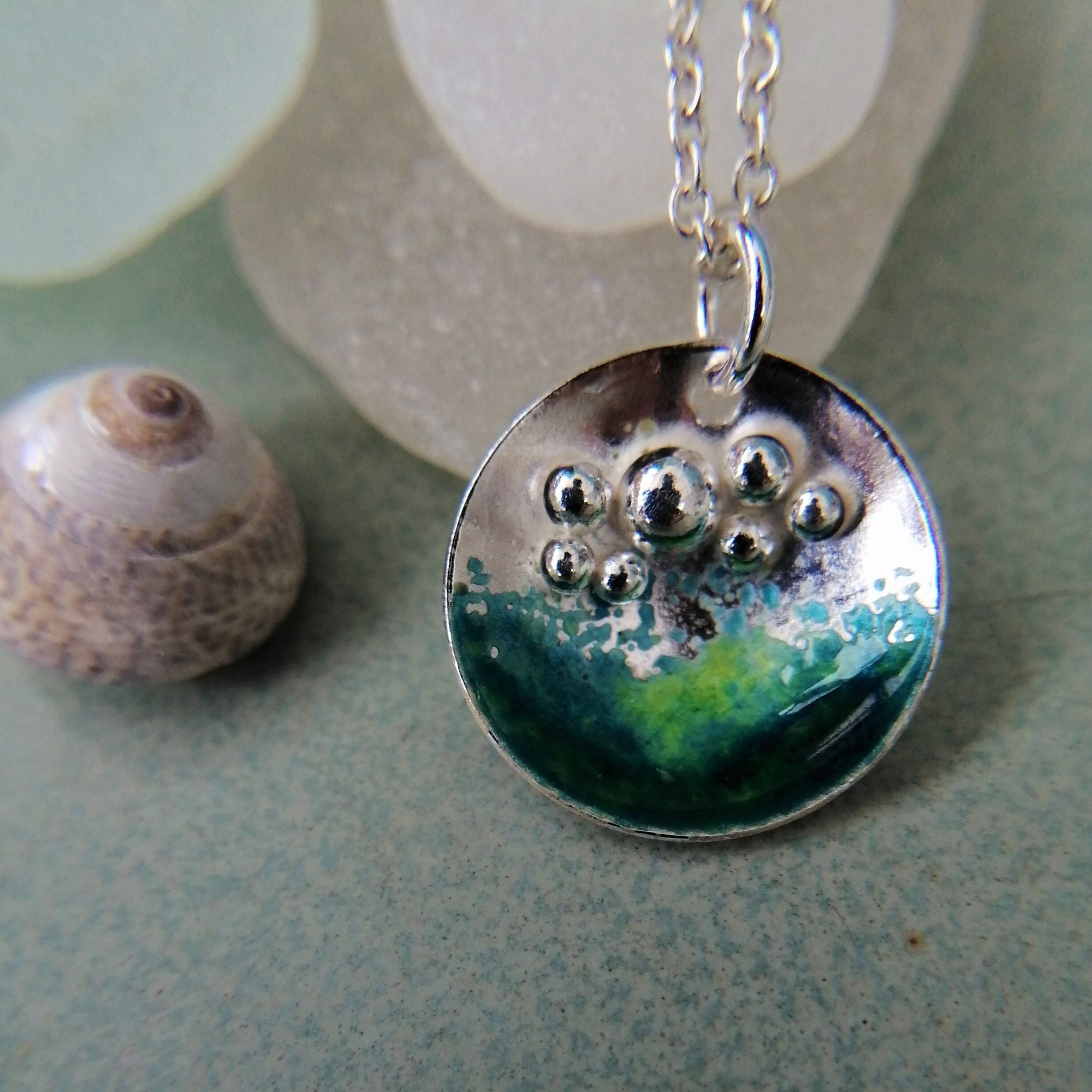 Silver and enamel jewellery discount