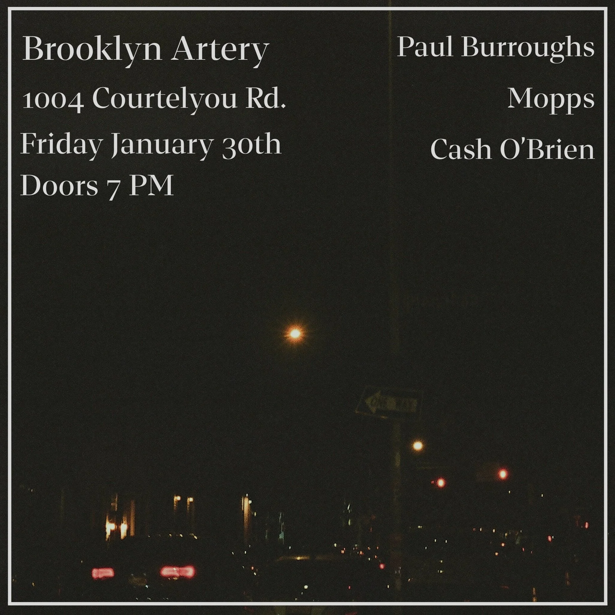 Live Music: Paul Burroughs, Mopps, Cash O'Brien