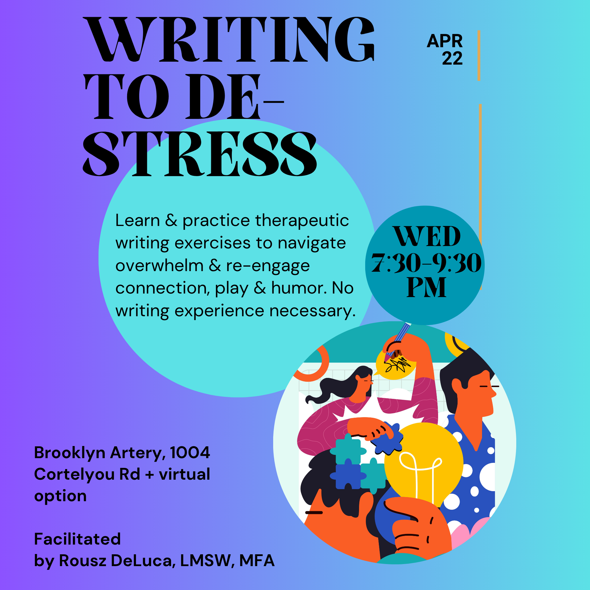 Workshop: Writing to De-Stress
