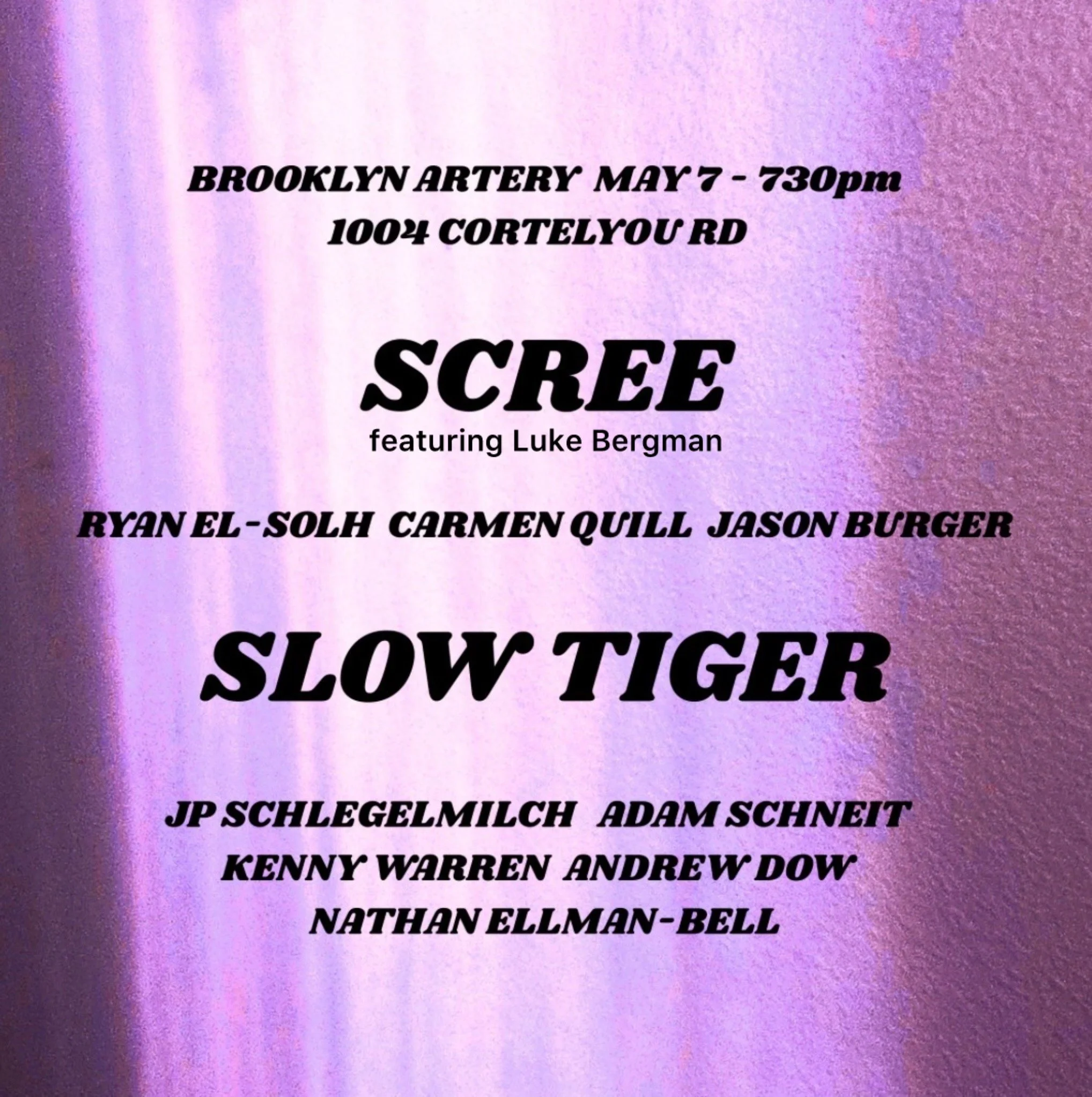 Live Music: Scree &amp; Slow Tiger