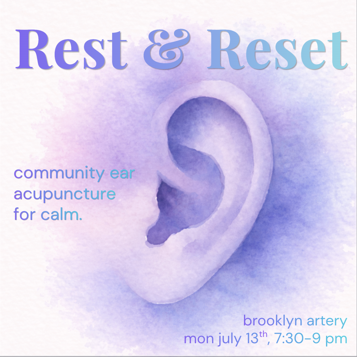 Rest &amp; Reset: Community Ear Acupuncture for Calm