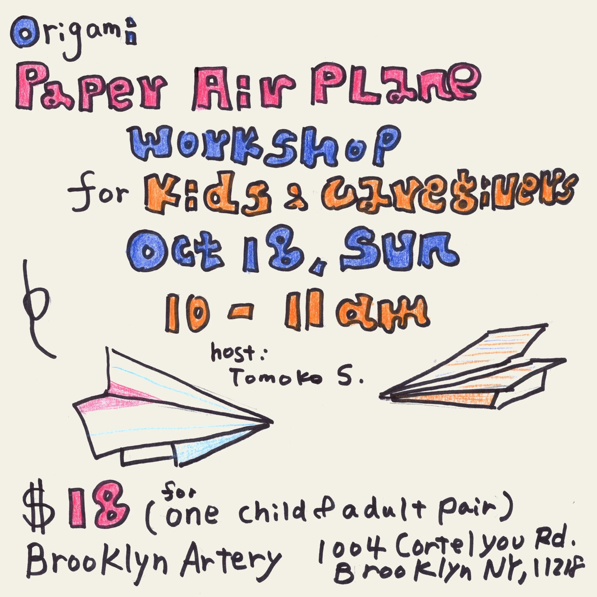 Paper Plane Workshop for Kids & Caregivers