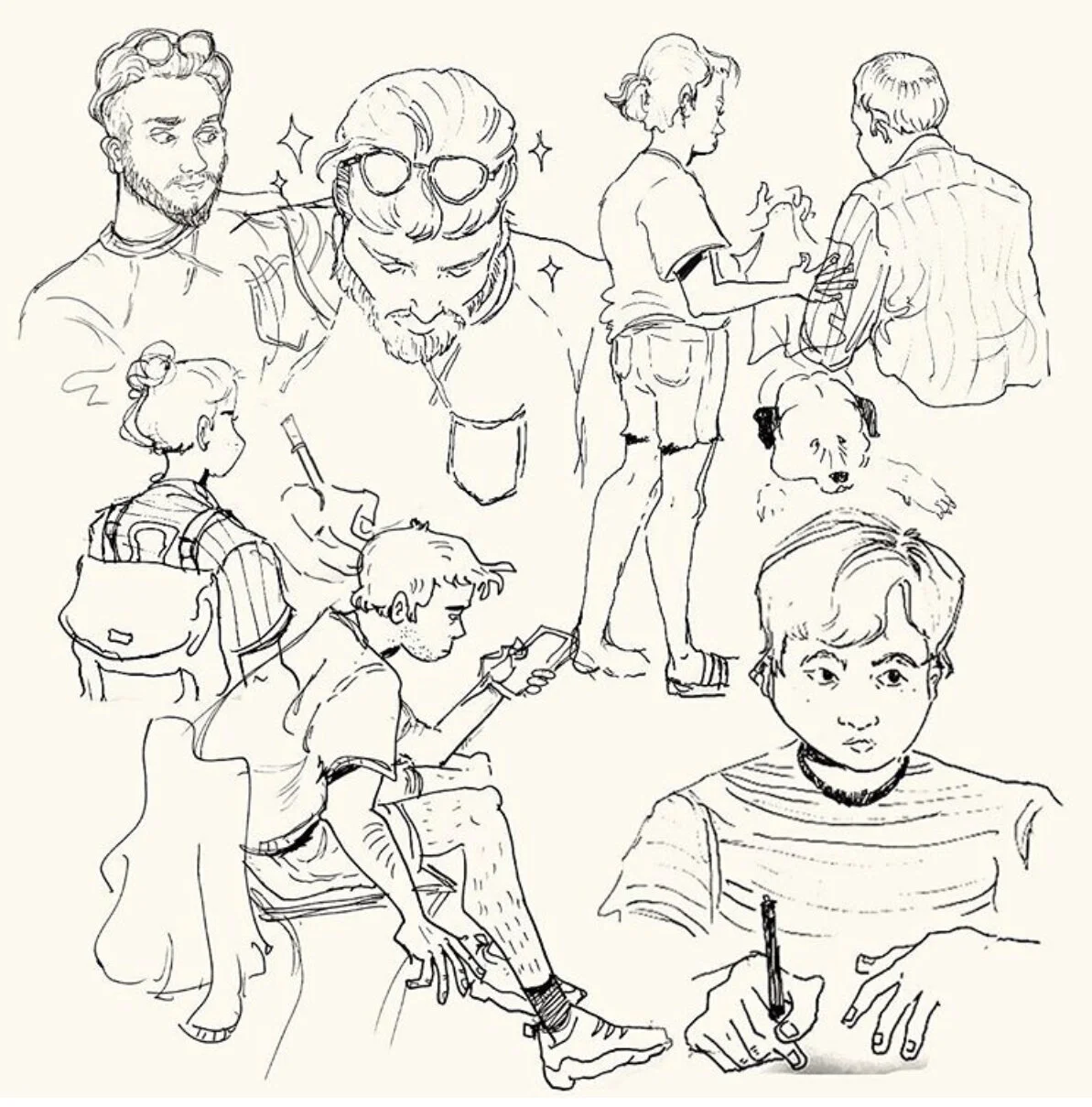 Sketches from Hollywood mall
