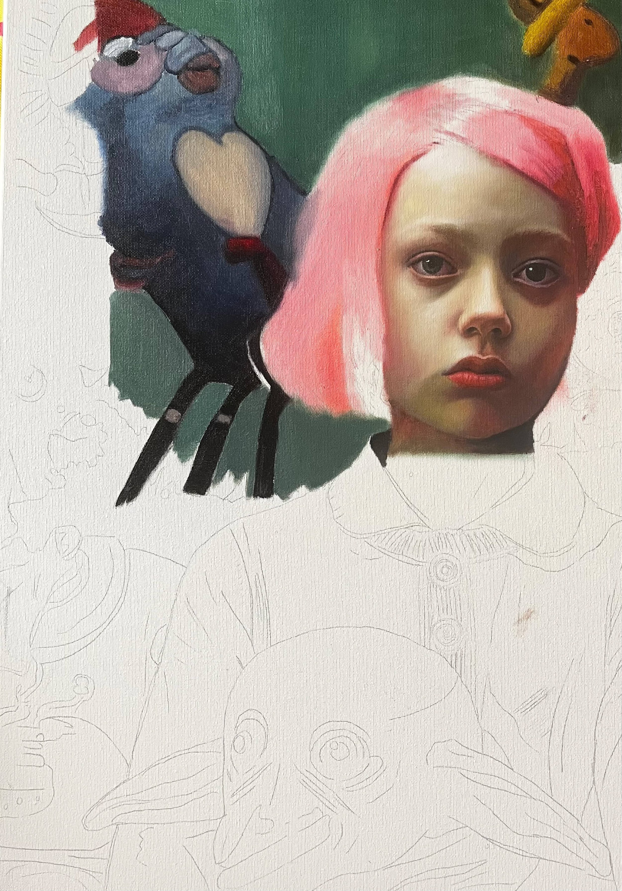 “Mysterious Allies” (Detail 2)  Oil on Canvas  By Sofía Ruiz