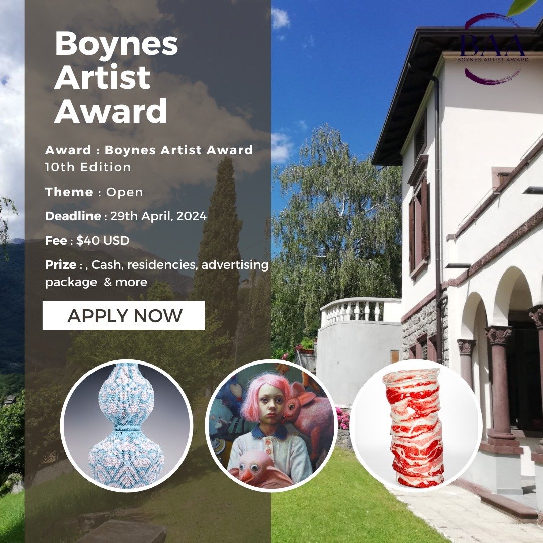 📢 Attention all artists! 🎨 The countdown is on for the closure of the 10th Edition of the prestigious Boynes Artist Award. Submissions will officially close on April 29th, 2024.⁠
⁠
🏆 This milestone edition will feature just one 1st place winner an
