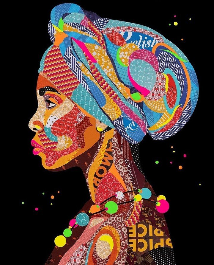 &quot;Nzuri (Beautiful) African Woman&quot; is a stunning mixed media piece by November 2022 Edition Winner of the Monthly Art Award, Sue Dowse 👁️🖌️⁠
⁠
Double-tap and show some love! ❤️😍⁠
⁠
#mixedmediaart #artist #boynesartistaward #artaward
