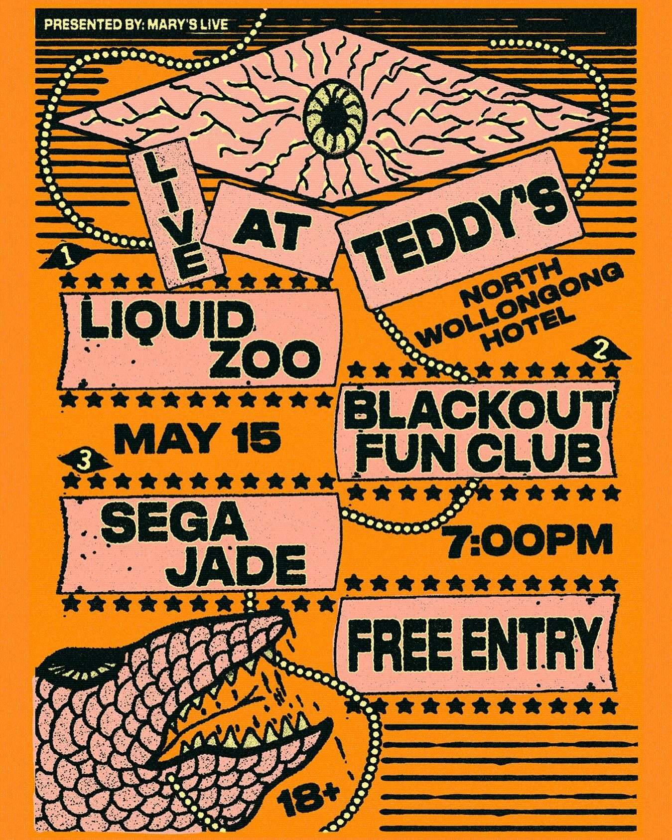 FRI 15/05: Live music at North Gong is back with Live At Teddy&rsquo;s. Come through for another stacked lineup, cold one and a loud Friday night. 

Featuring live sets from special guests:

@liquidzoo.band 

@blackoutfunclub 

@segajade_ 

Friday 15
