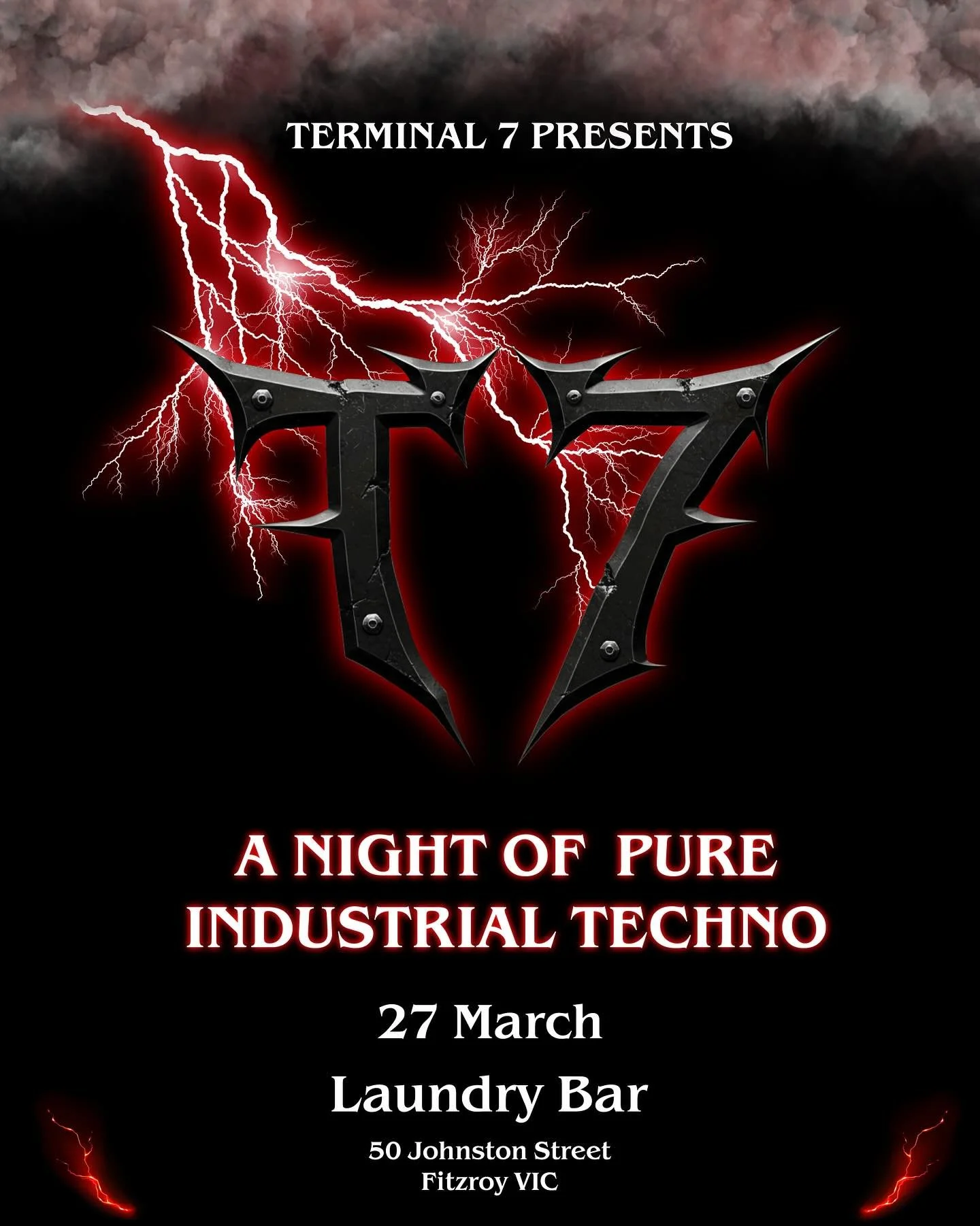 27:03: Following the overwhelming success and support for their first event, T7 continues its mission to give industrial techno a permanent home in Melbourne. This is a night built on sound that is raw, heavy and relentless, from open to close. Dark 