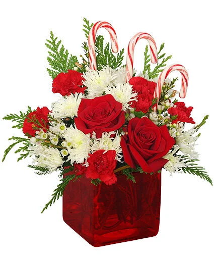 Candy Cane Cube Bouquet