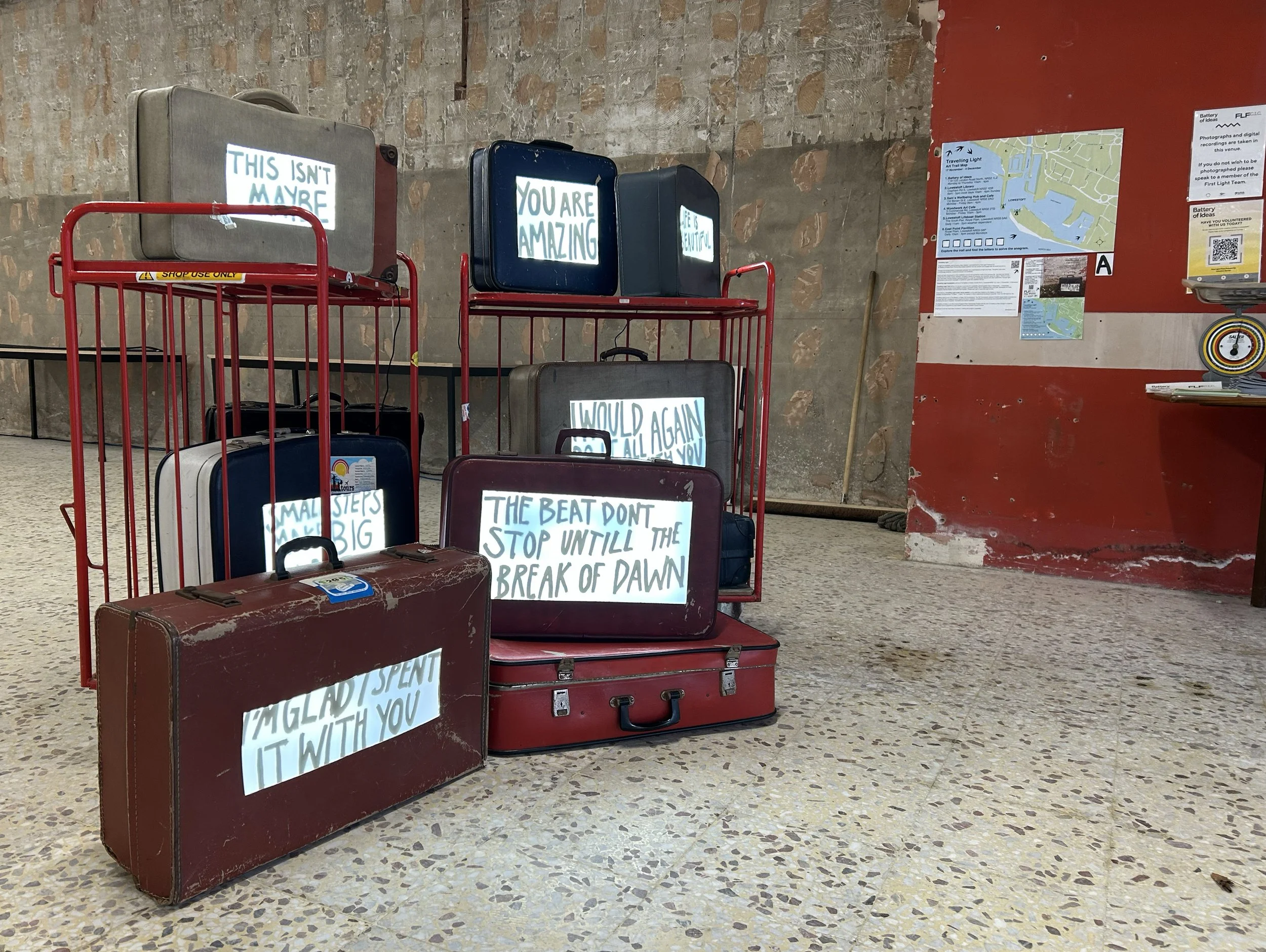 Travelling Light installation at the Battery of Ideas