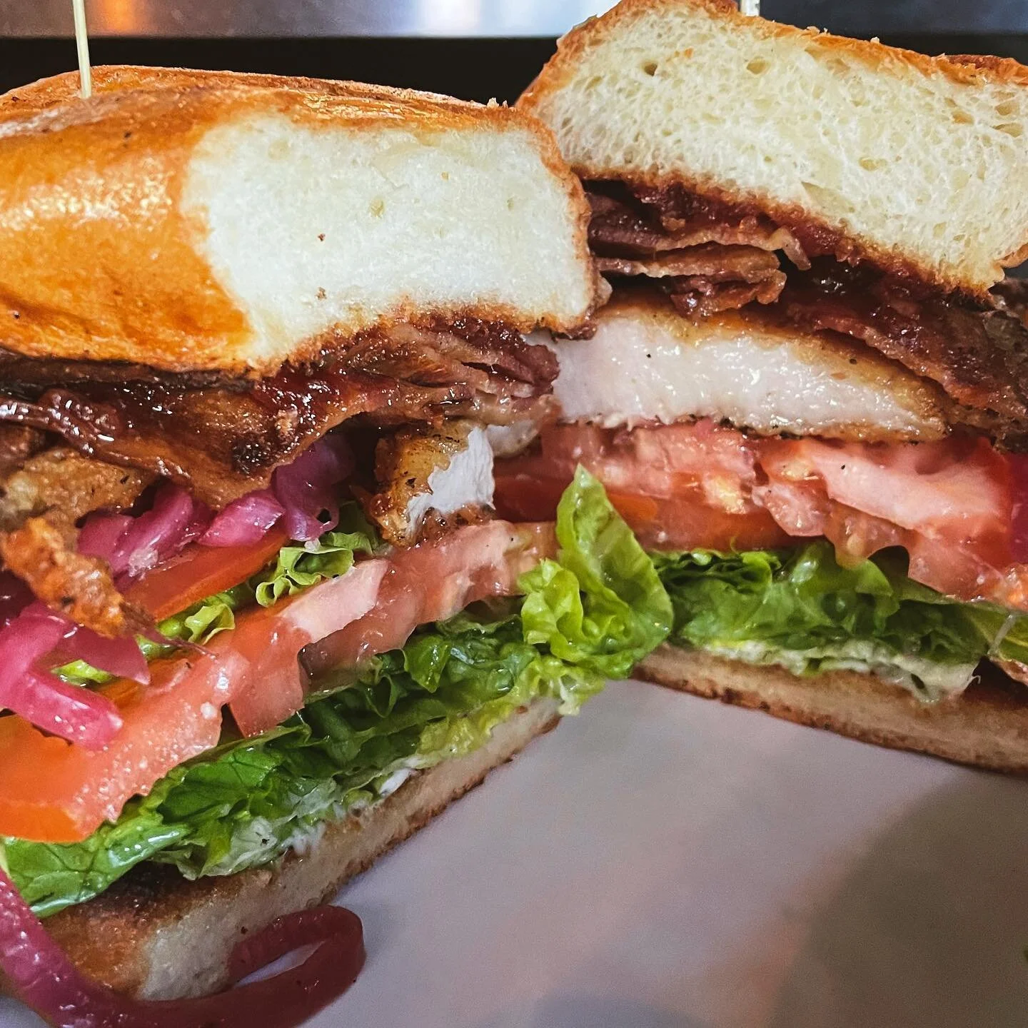 Our BBLTT is calling you! 
Bacon, (pork) belly, lettuce, tomato, tomato jam ❤️ 
Come on down to the waterfront today and grab a bite!