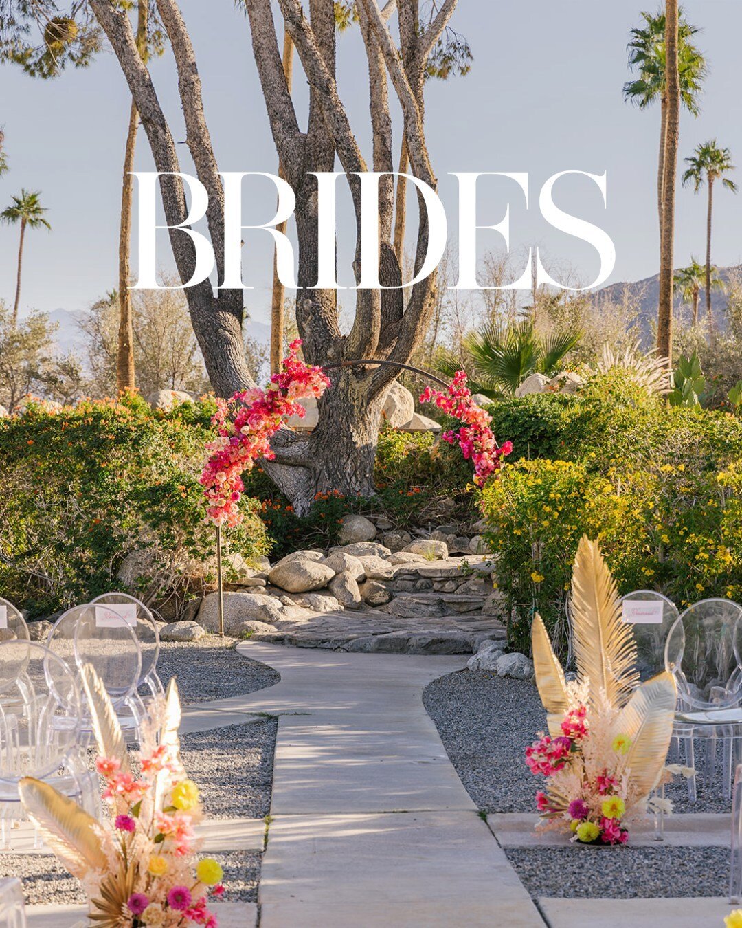 This 1950s-inspired wedding in Palm Springs proves that retro wedding trends are back 🤩 🪩  We're thrilled to have placed @kgeventsdesign on @brides where you can see all of the groovy details from this colorful wedding in the full online feature!

