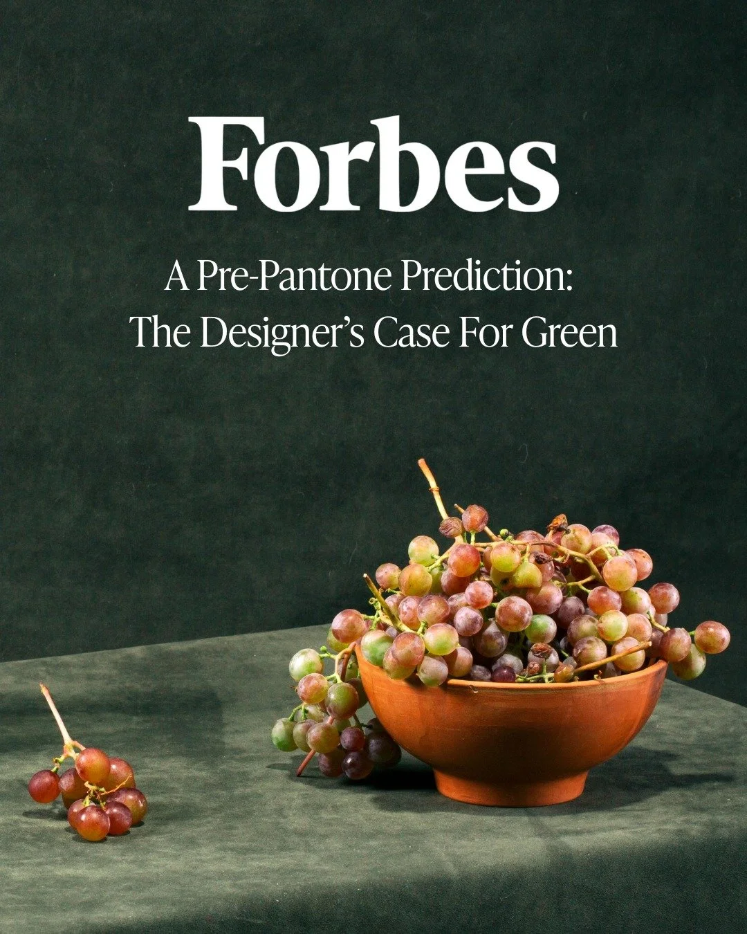 A Pre-Pantone Prediction: The Designer's Case For Green 💚 

Before the announcement of @pantone's 2026 color of the year, these designer's predicted that green would be the pick.

Read the full feature now on @forbes!
