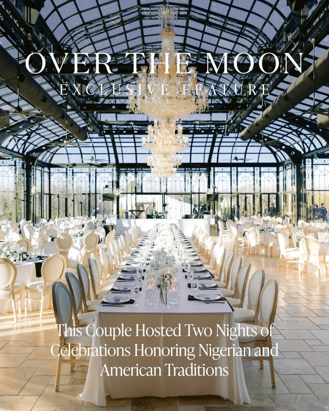 This couple hosted two nights of celebrations, honoring both Nigerian and American traditions 🤍

We&rsquo;re thrilled to have placed @hunter.hennes on @overthemoon, where you can see her beautifully captured details of this multi-cultural wedding we