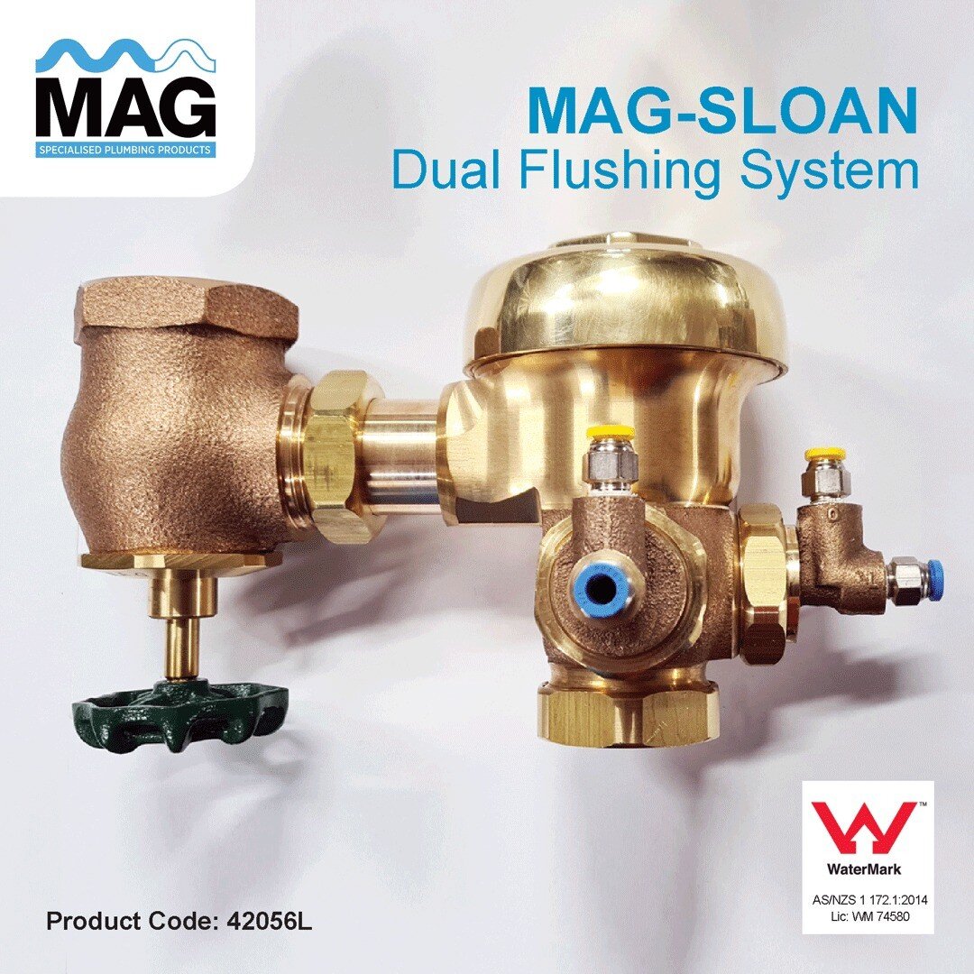 MAG Sloan hydraulic flushometers feature a push-button actuator that uses line water pressure to actuate the valve, and it can be located remotely from the valve itself, making these ideal for difficult installations. 

For more information call us o