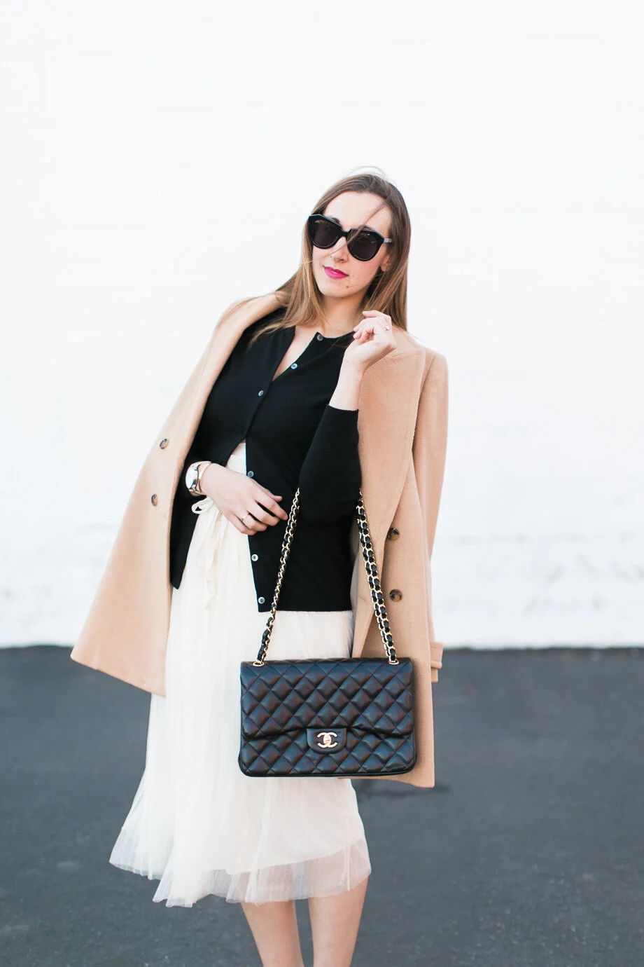 cashmere camel and tulle