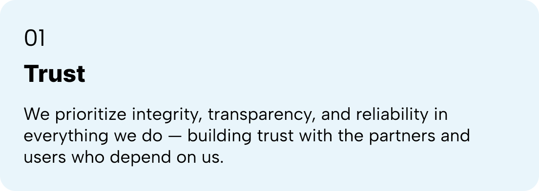 Description of values - trust